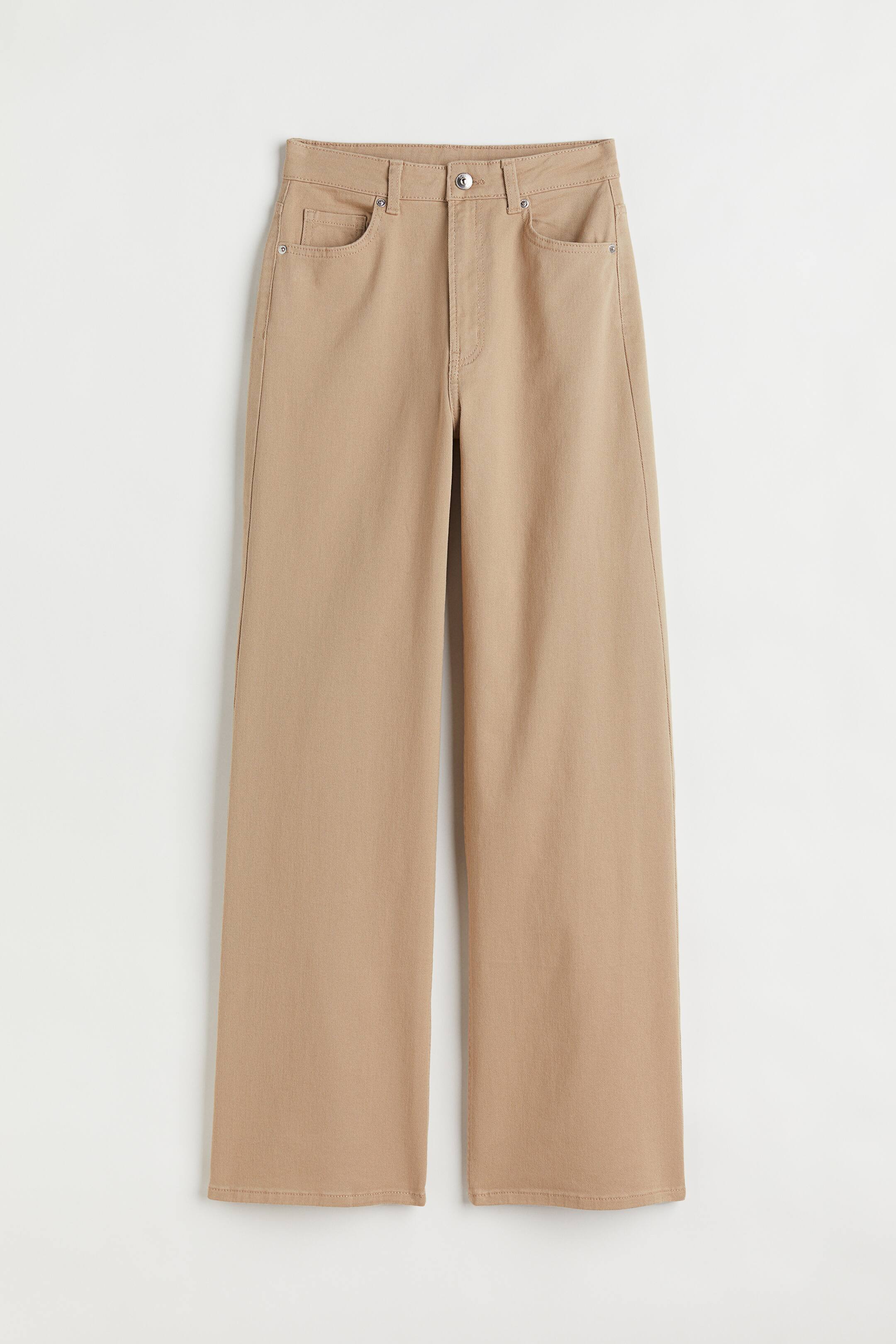 View larger image: H&M+ Wide twill trousers - Beige - Ladies | H&M 1