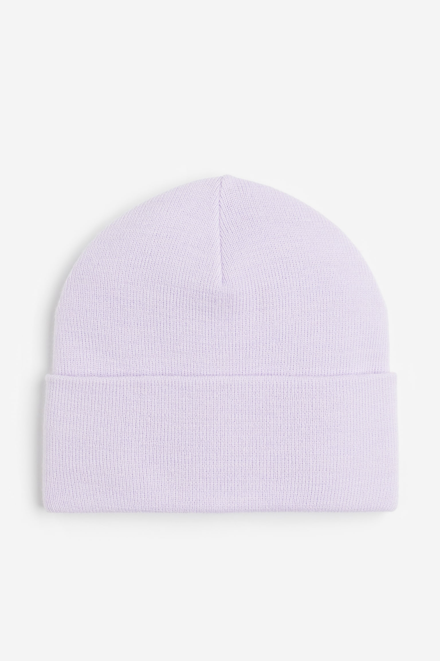 Rib-knit Beanie - Lilac/Gray melange - 1