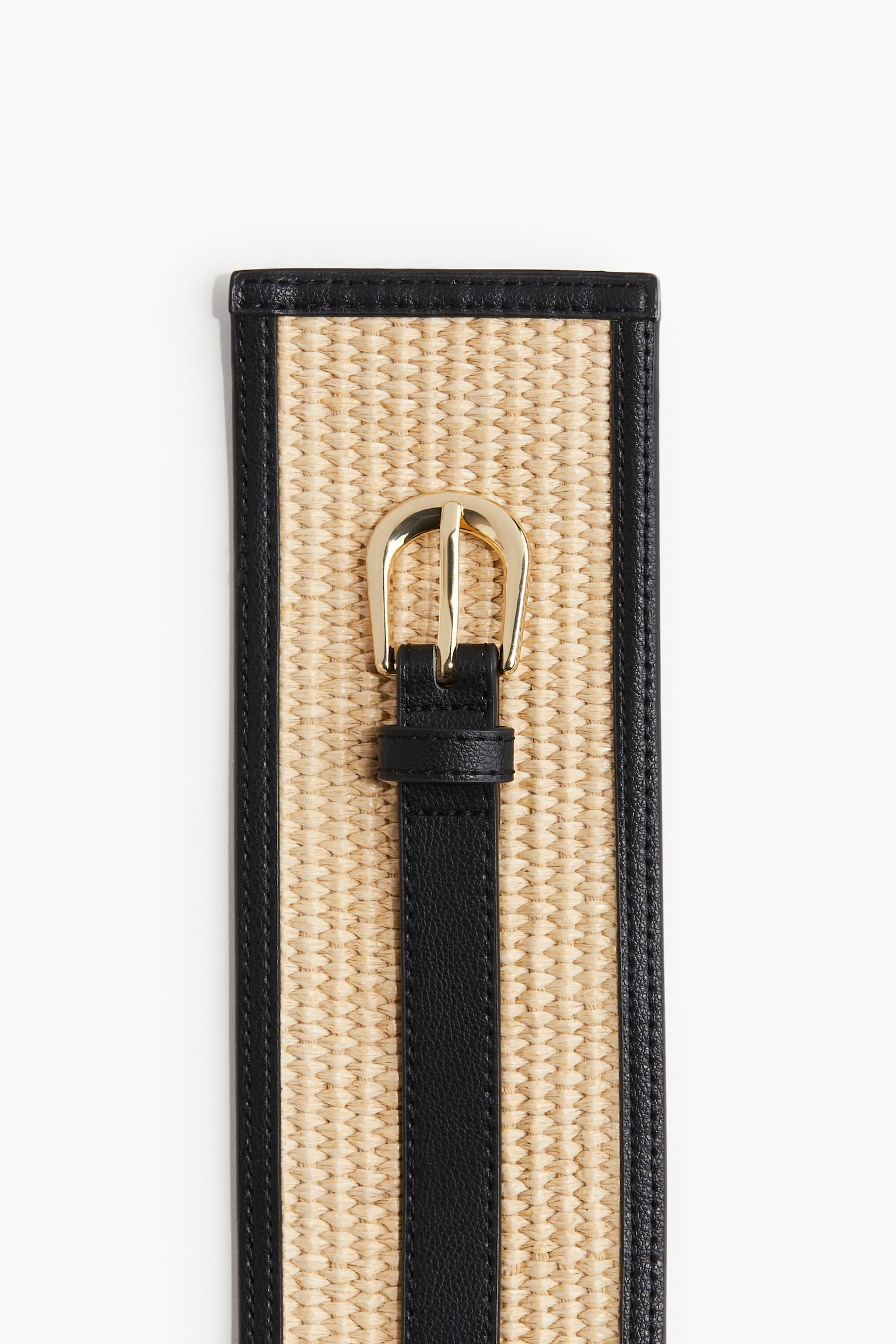 Wide Waist Belt - Beige/Black - 2