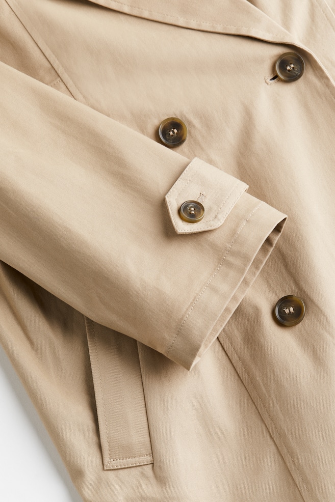 Twill trench coat - Beige/Grey - 4