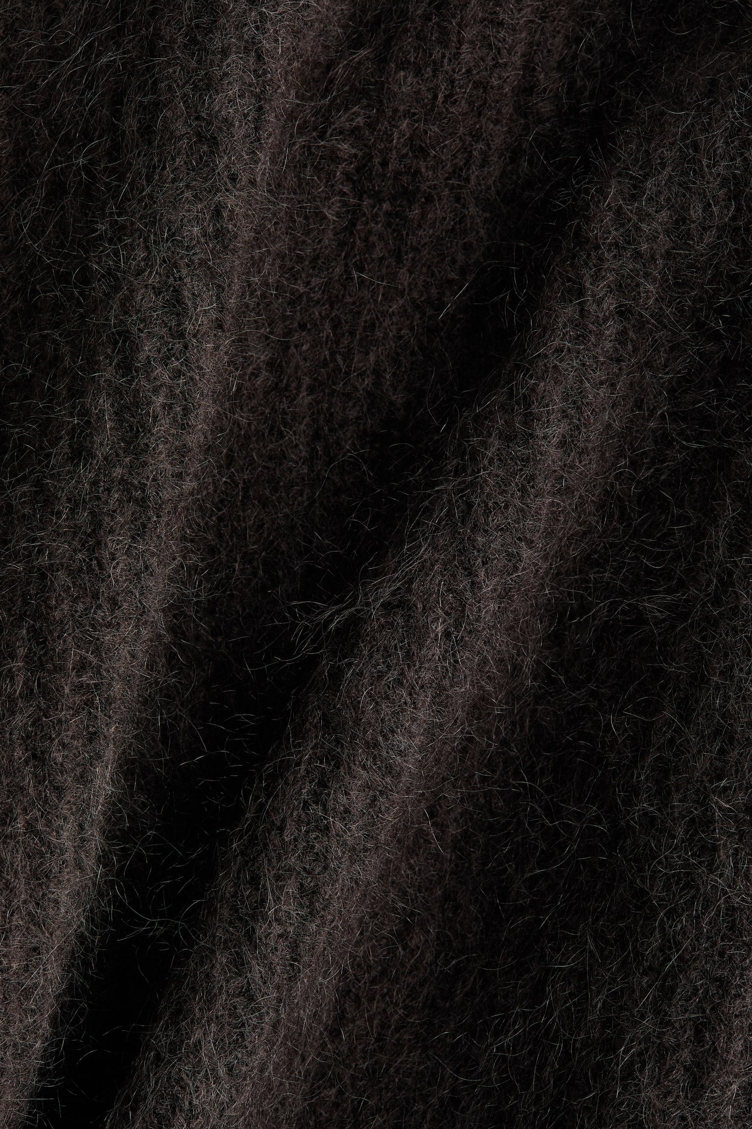 Sweter z domieszką moheru - Ciemnobrązowy - 7