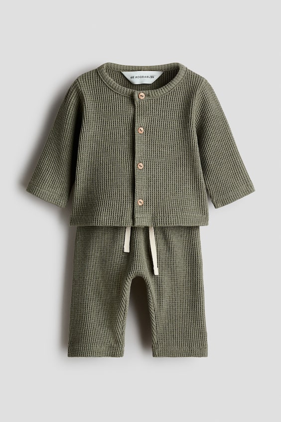 H&M 2-Piece Waffled Cotton Set