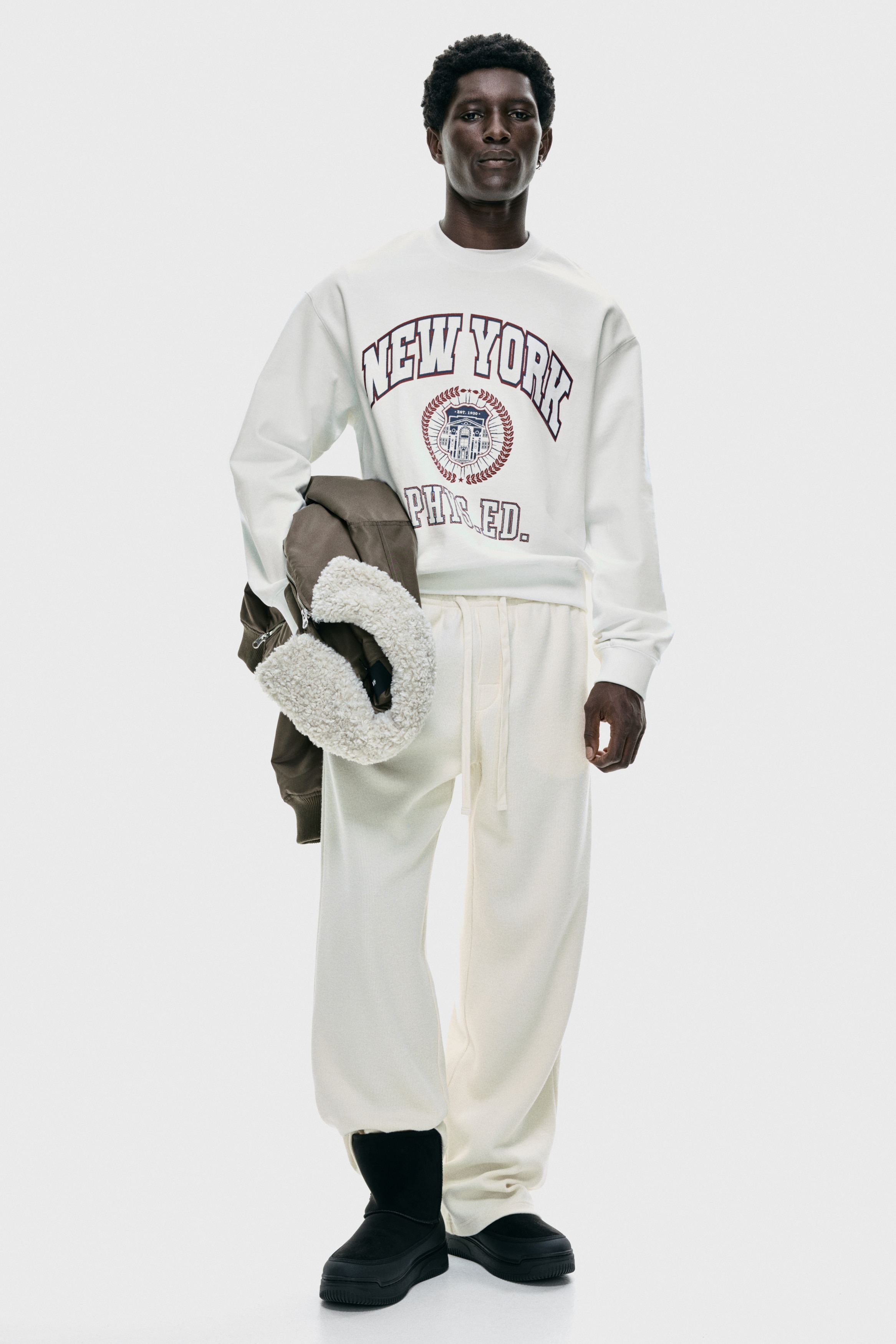 Sweater - Loose Fit - Wit/New York/Light grey marl/Golden/Donkerbruin/New York/Marineblauw/Golden