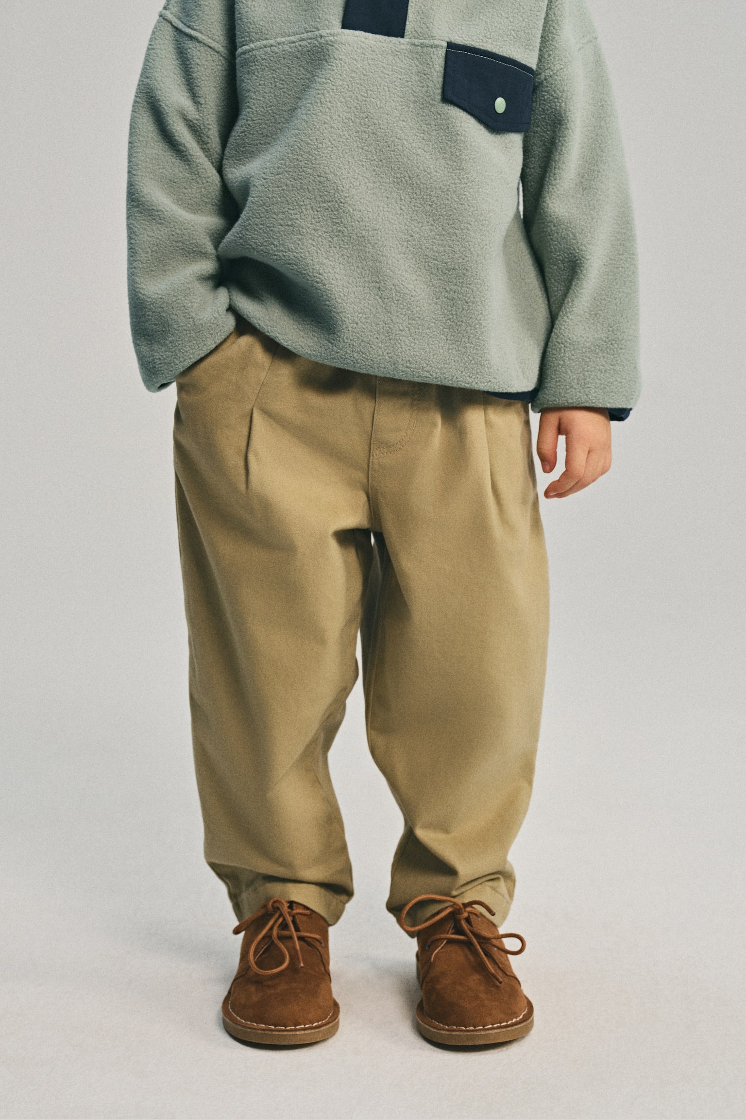 Cotton twill joggers - Beige/Black/Dark grey - 5