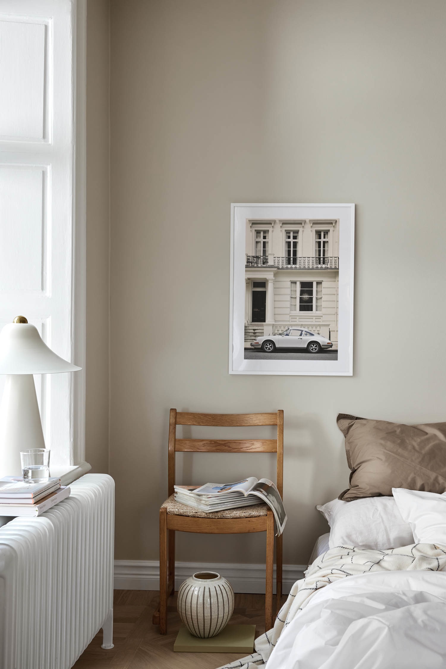 Porsche In The City Poster - Beige