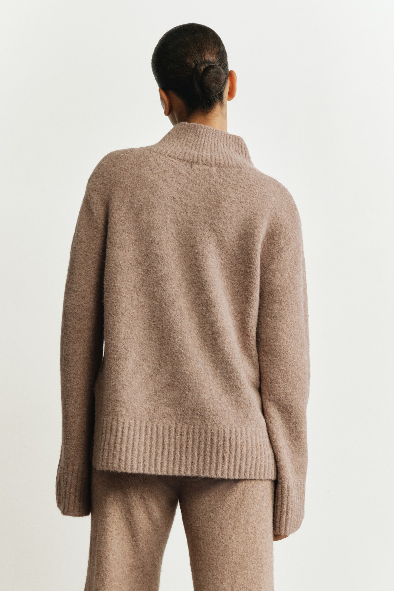 Женский свитер H&M Loose-Fit Wool-Blend, цвет: Бежевый — фото 6