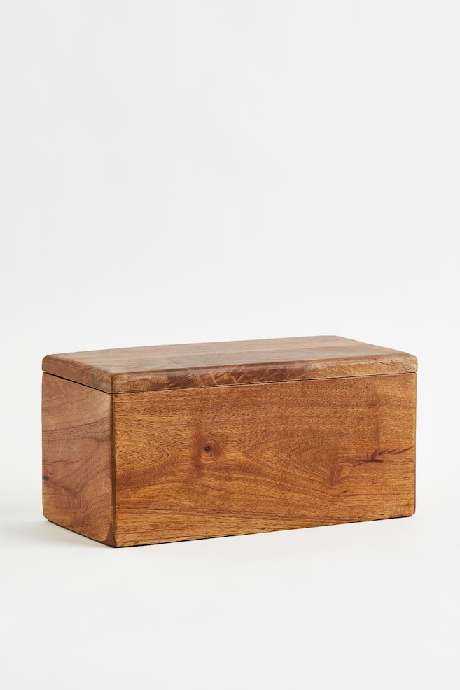 Boîte en bois avec couvercle - Marron - 1