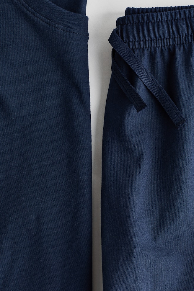 2-Piece T-Shirt and Shorts Set-Navy blue - 2