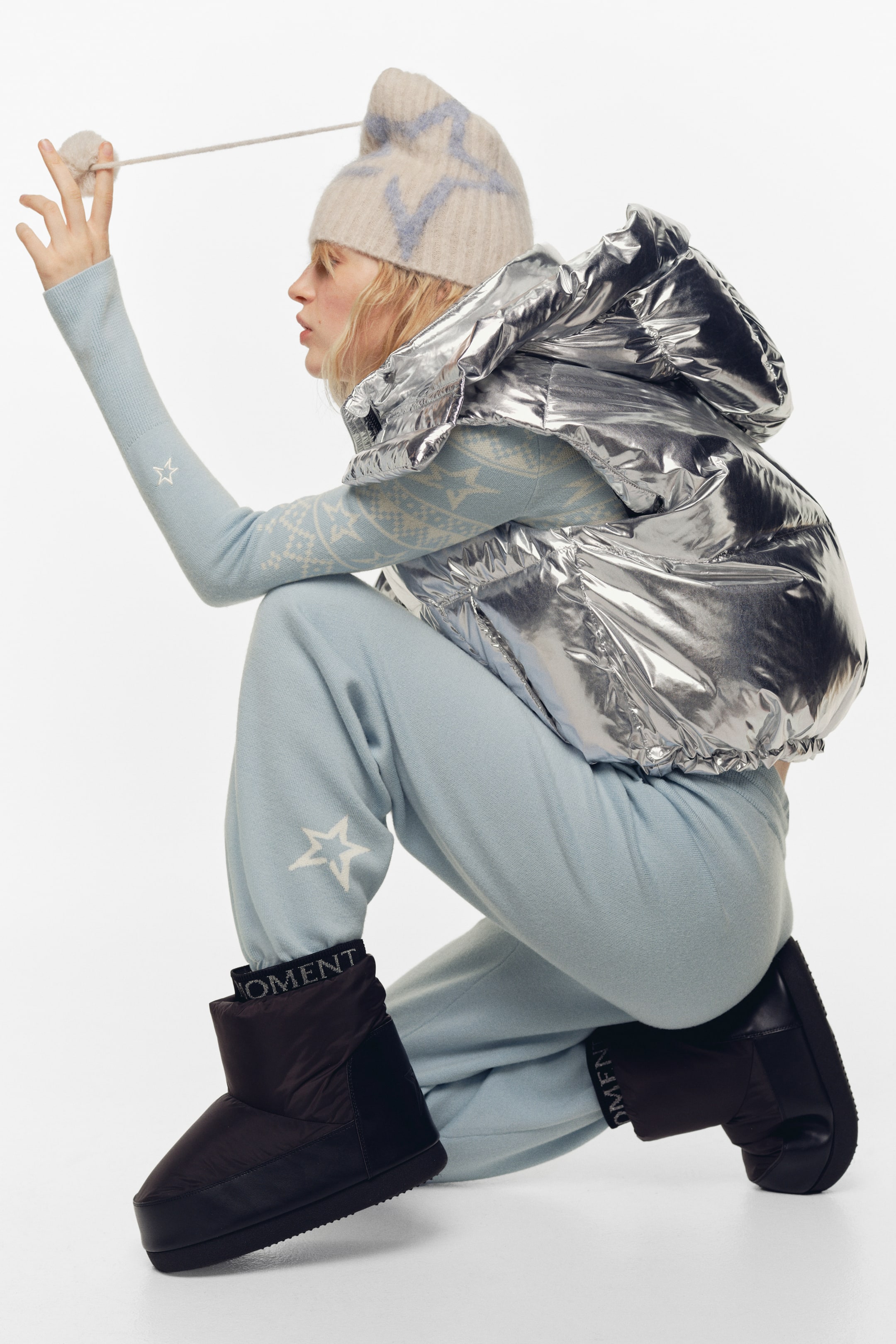 View larger image: Fine-Knit Merino Wool Joggers - Light blue - Ladies | H&M US 2