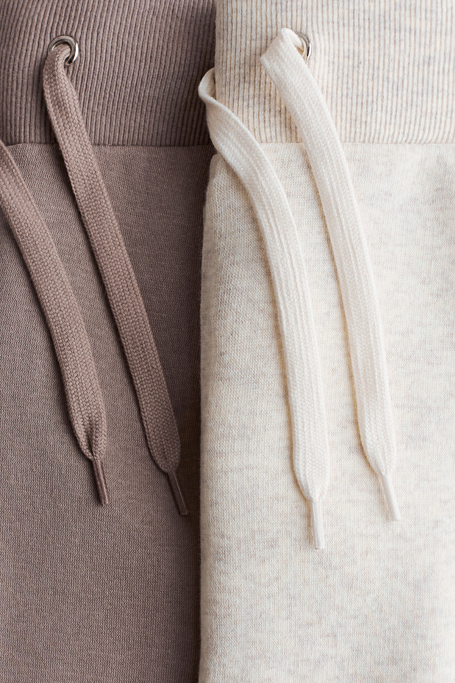 Lot de 2 pantalons jogger évasés en molleton - Beige clair/marron clair/Noir/gris clair - 2