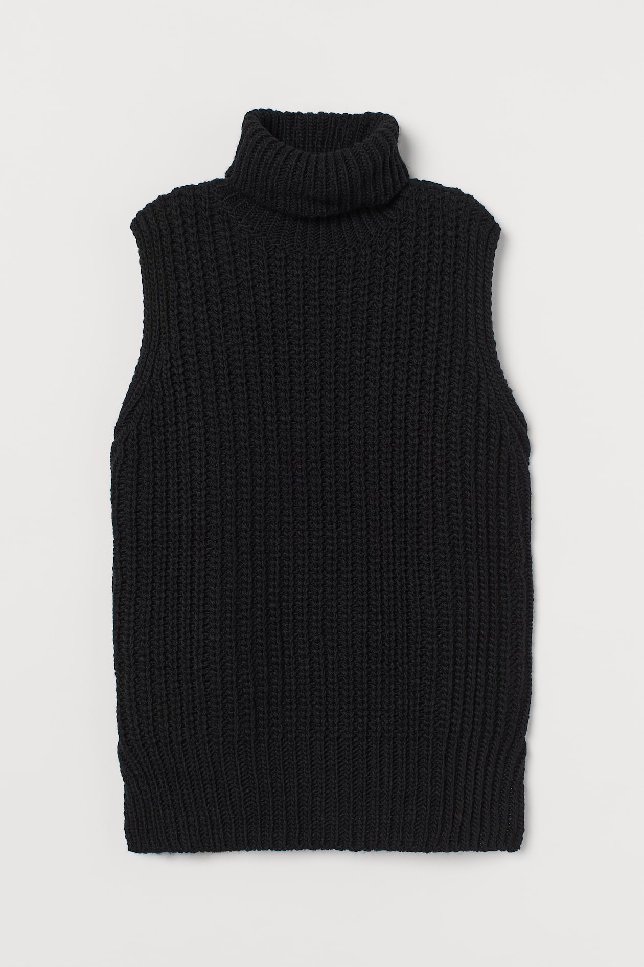 Sleeveless Turtleneck Sweater - Turtleneck - Sleeveless - Black ...