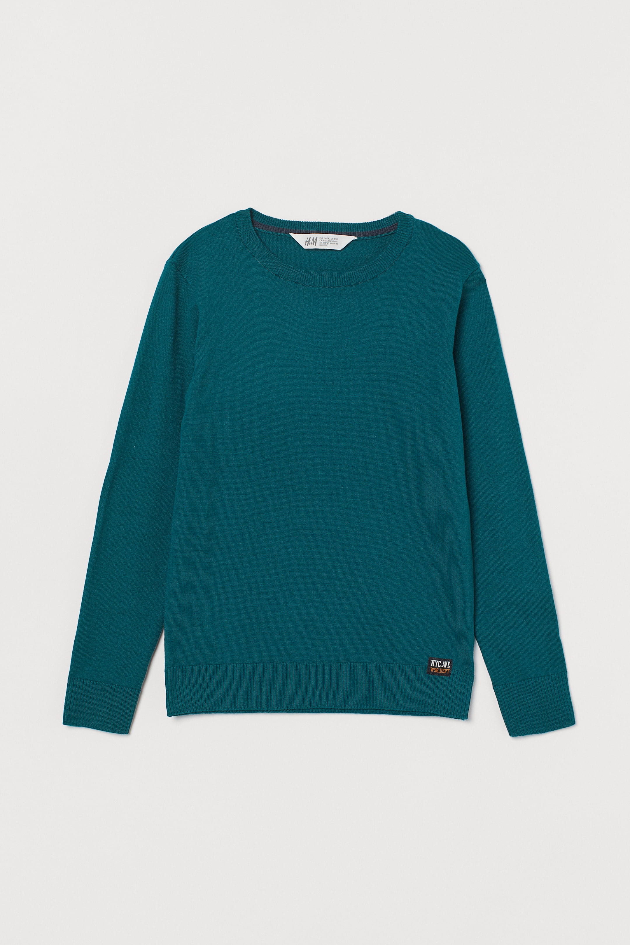 View larger image: Fine-knit cotton jumper - Dark green - Kids | H&M HK 1