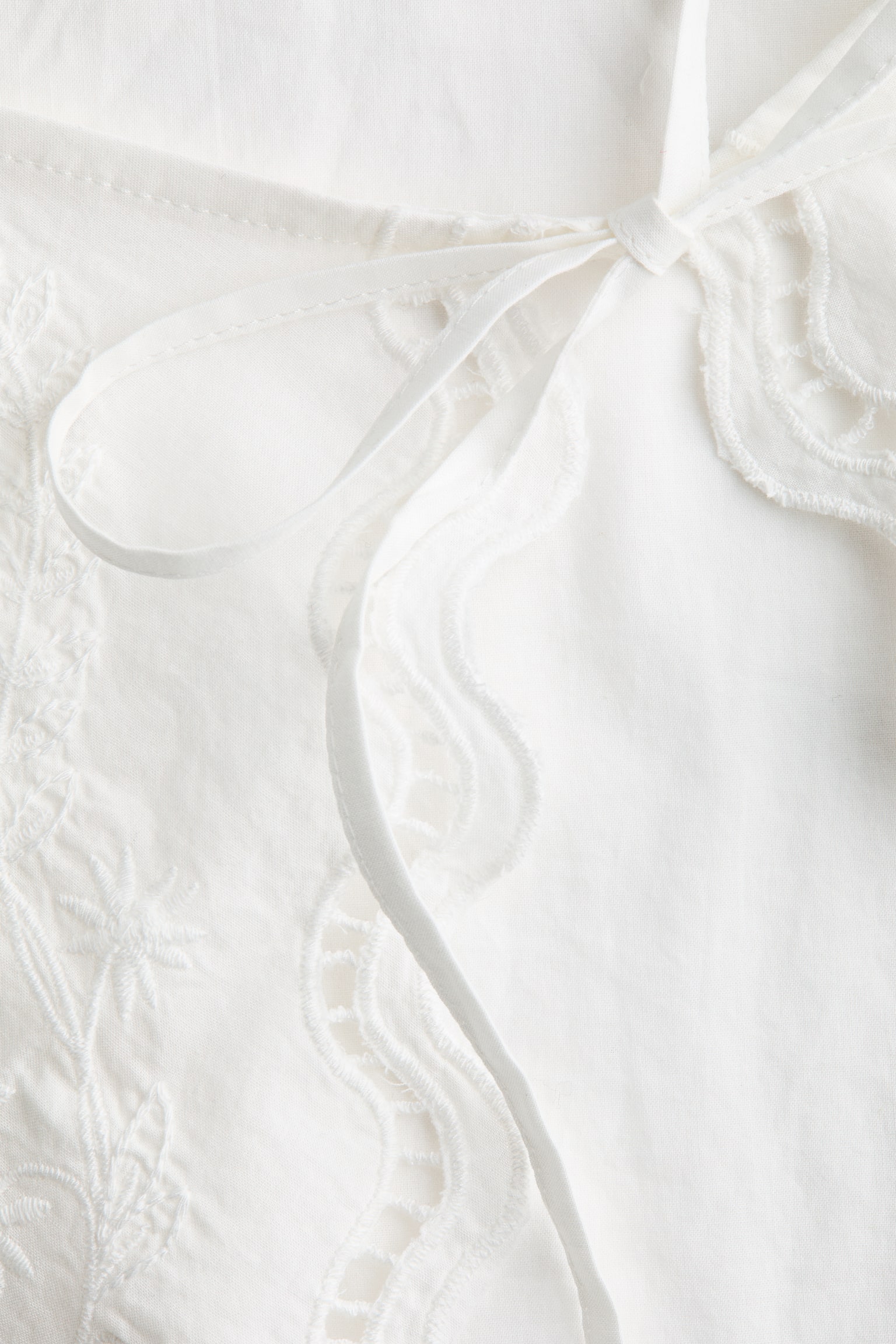 Tie-detail cotton beach skirt - White - 3