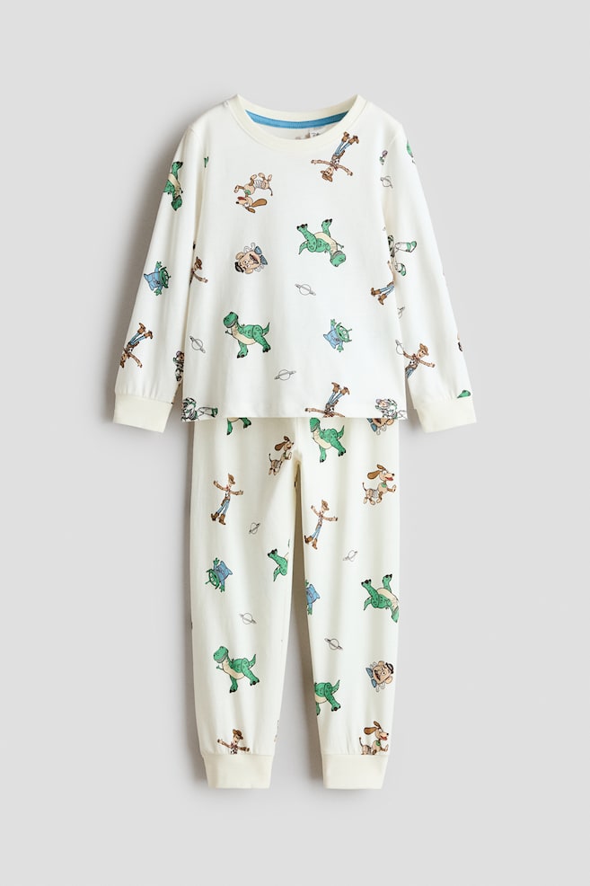 Printed cotton pyjamas - Cream/Toy Story/Light beige marl/Cars/Dark blue/Marvel Comics/Cream/Minecraft/Blue/Pokémon/Turquoise/Snoopy/Bright blue/Spider-Man - 1