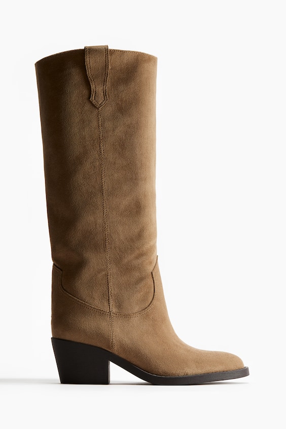 Stivali da cowboy al ginocchio · beige