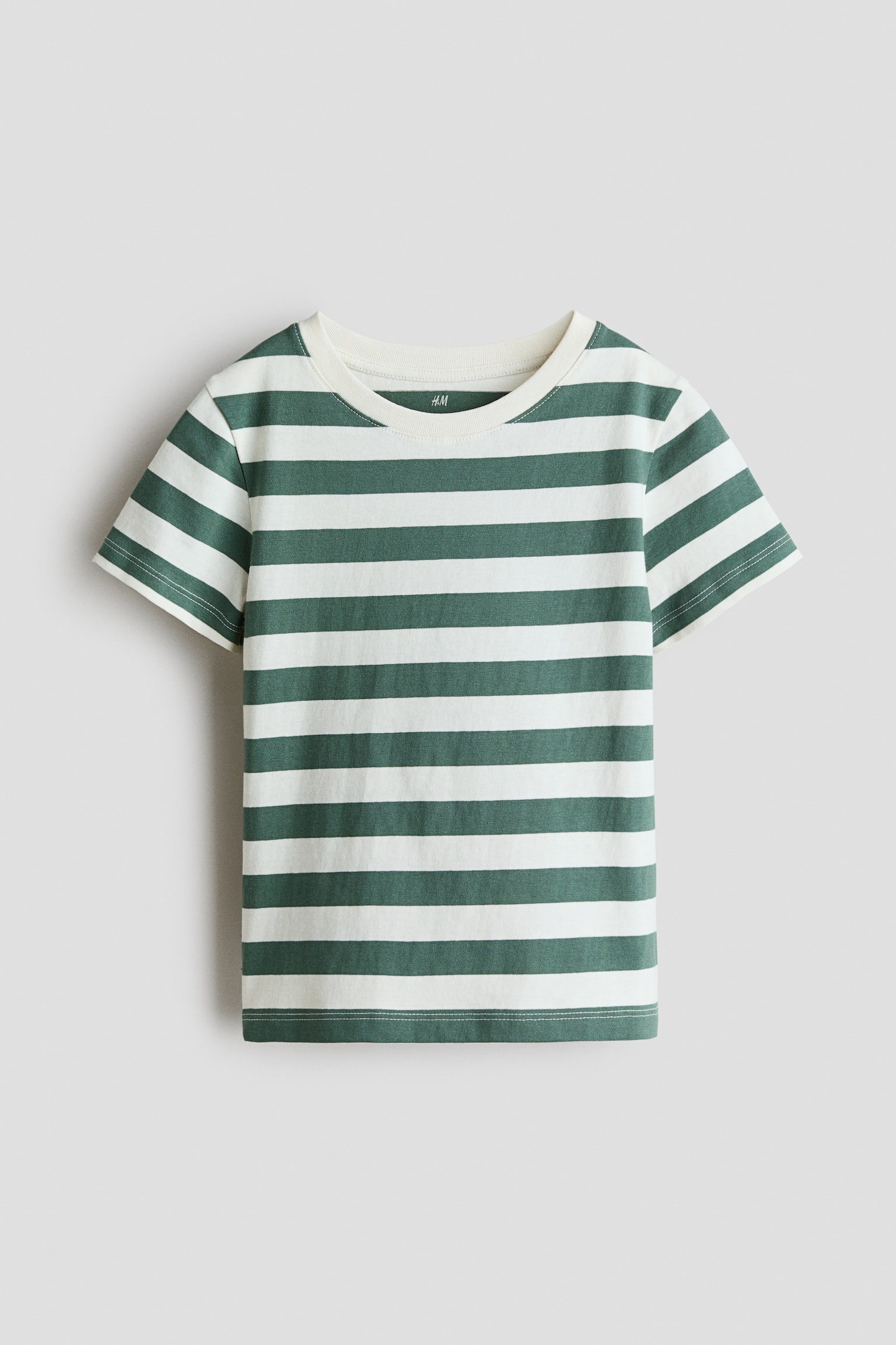 T-Shirt aus Baumwolle - Grün/Weiß gestreift/Weiß/Schwarz/Marineblau/Marineblau/Weiß gestreift