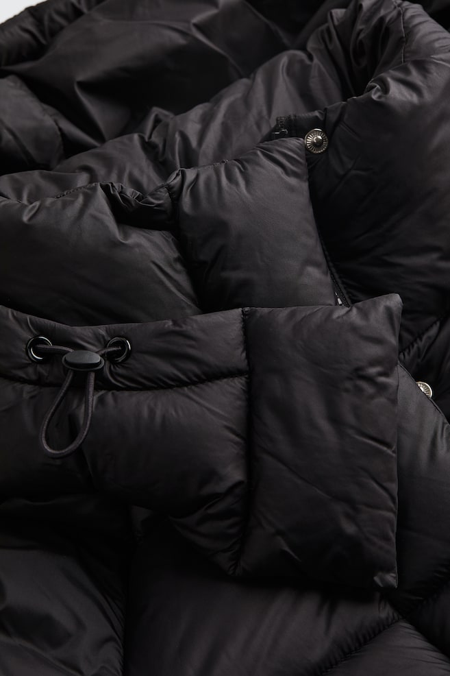 Hooded puffer jacket - Black - 5