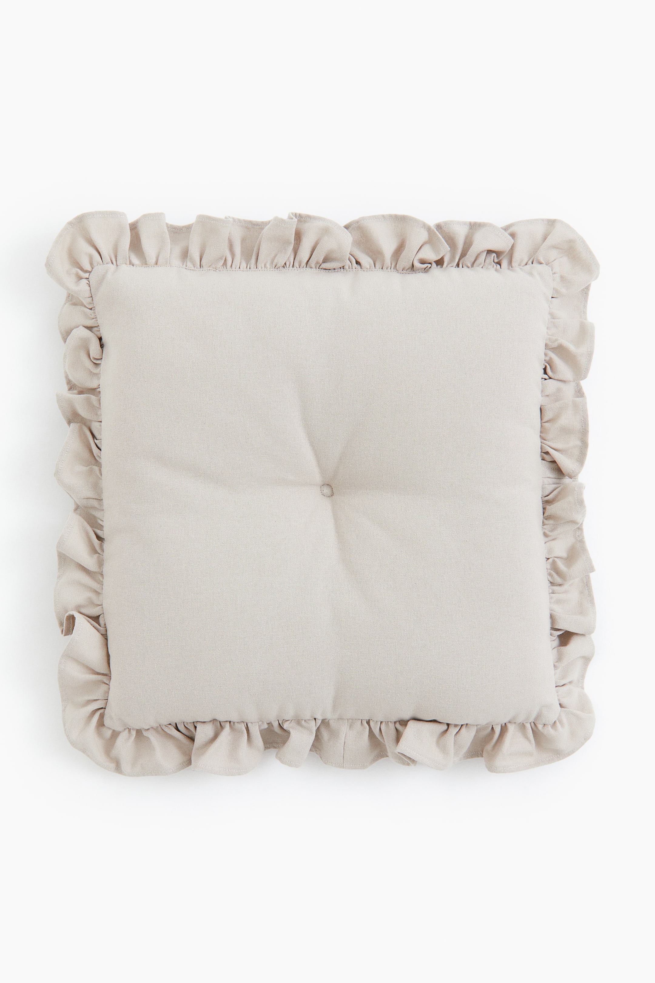 Ruffle-trimmed Cotton Seat Cushion