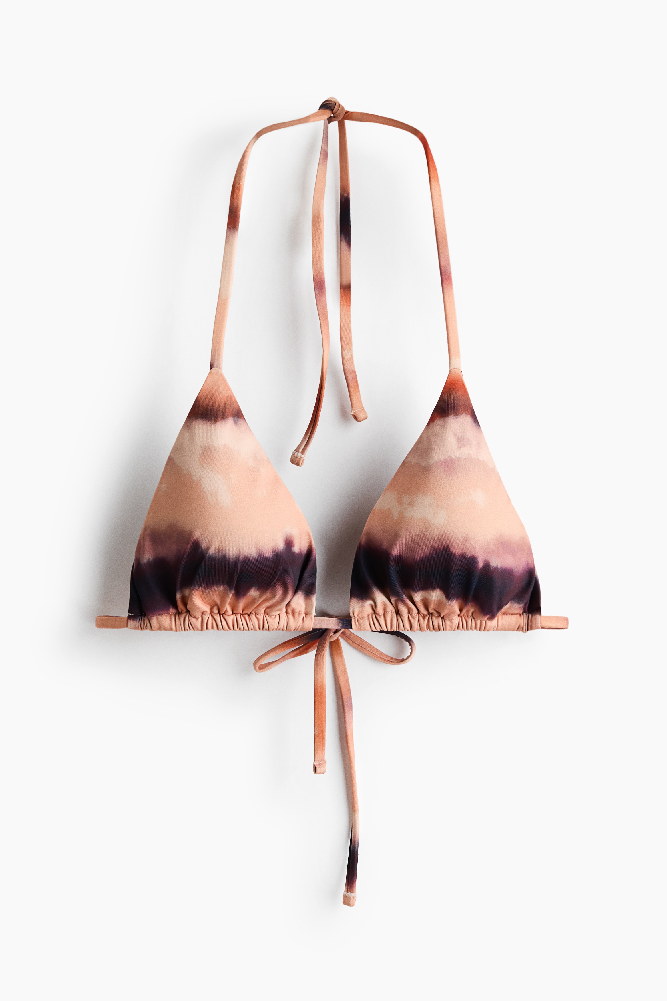 Haut de maillot triangle paddé - Orange pâle/Violet