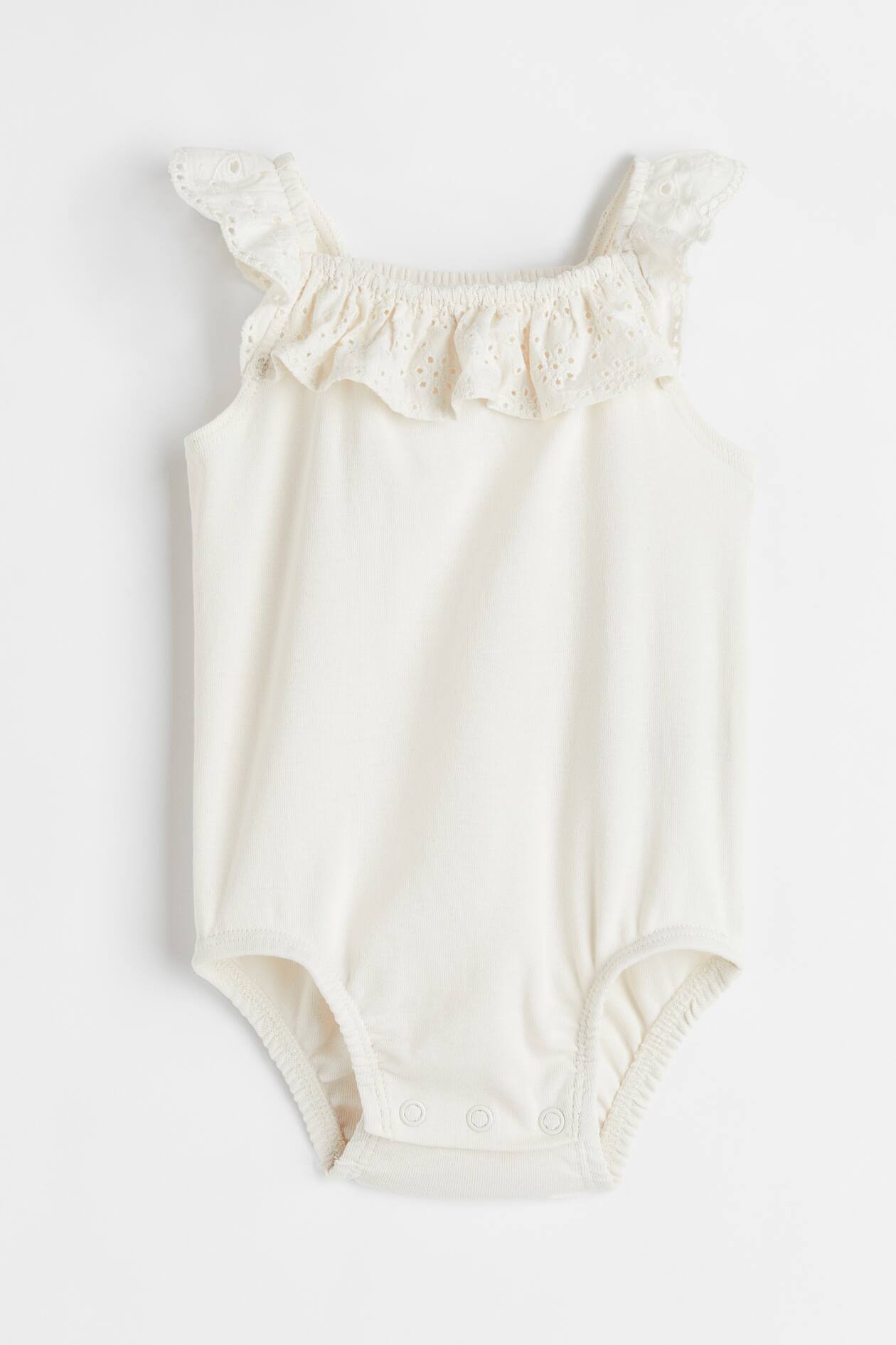 Ruffle-trimmed Bodysuit - Natural white - Kids | H&M US