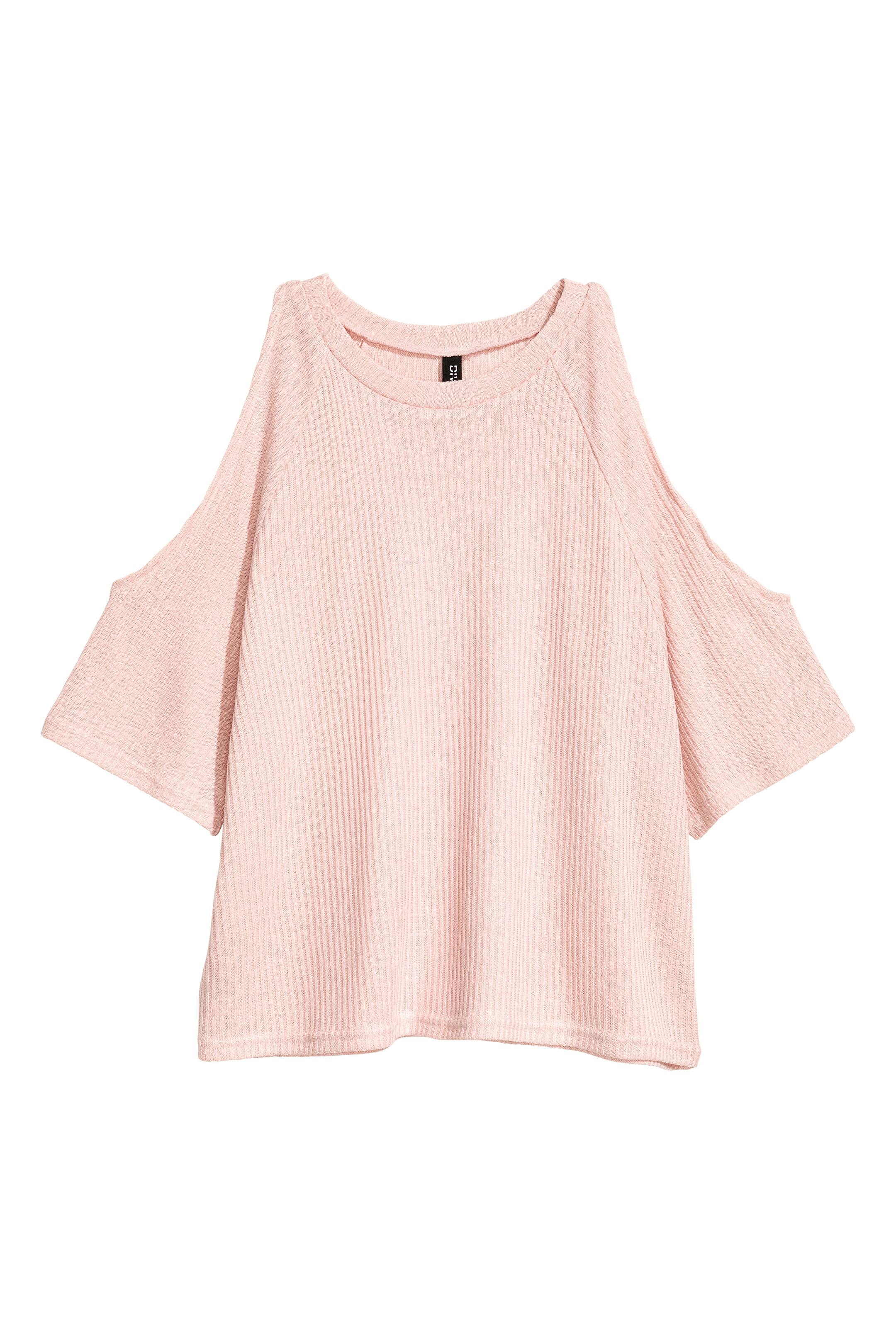 View larger image: Cold shoulder top - Powder pink - Ladies | H&M GB 1