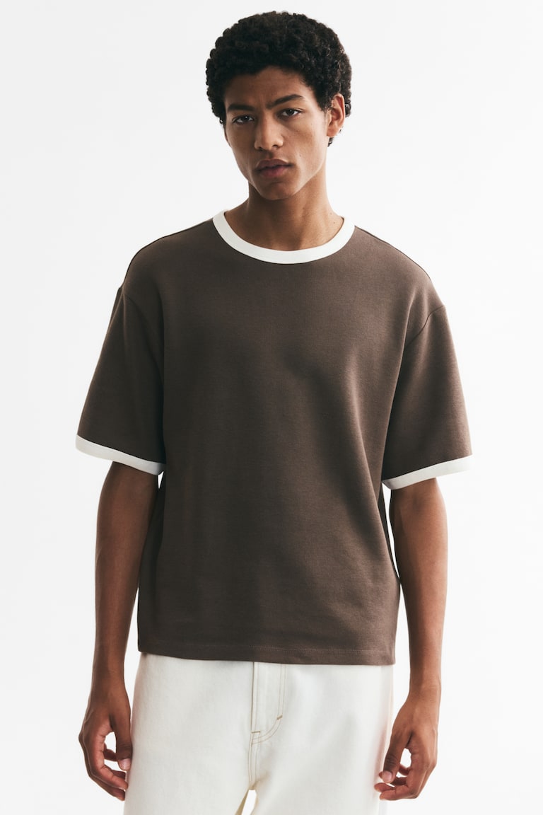 Pamučna majica četvrtastog kroja Relaxed Fit