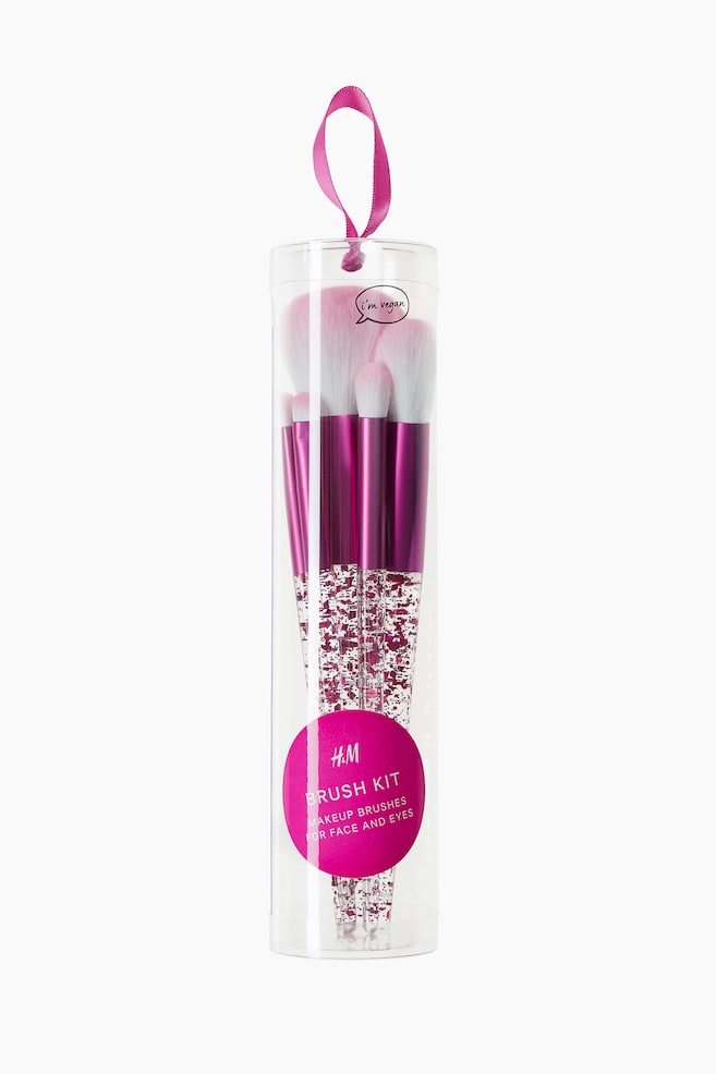 5-pack mini make-up brushes - Pink - 1