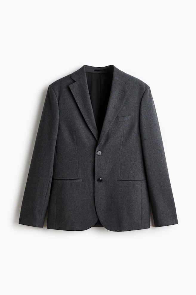 Regular-Fit Wool-Blend Jacket - Dark gray - 1