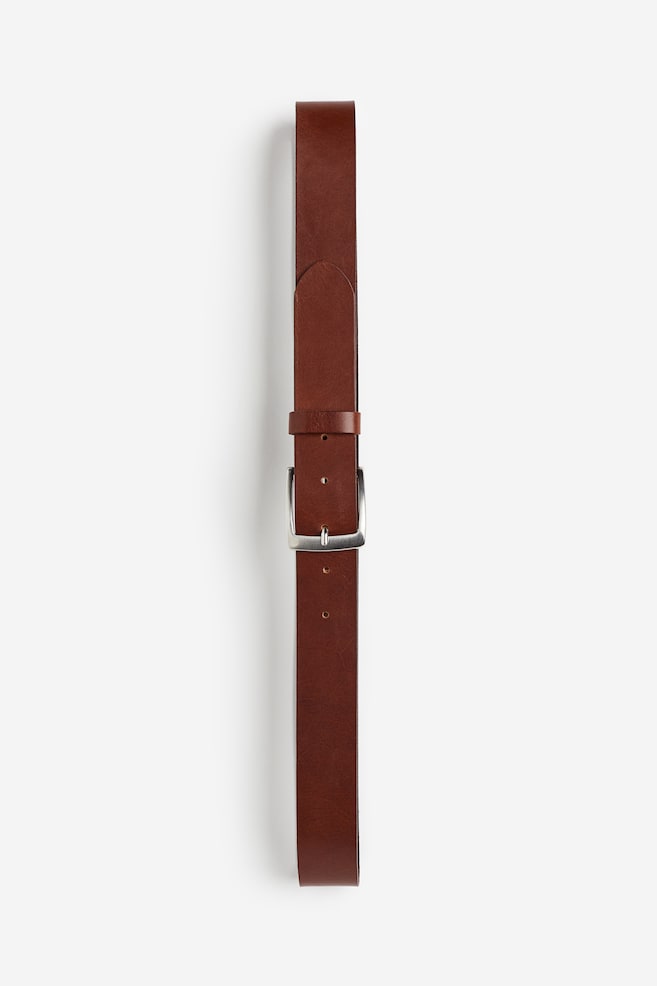 Leather belt - Brown/Black - 2