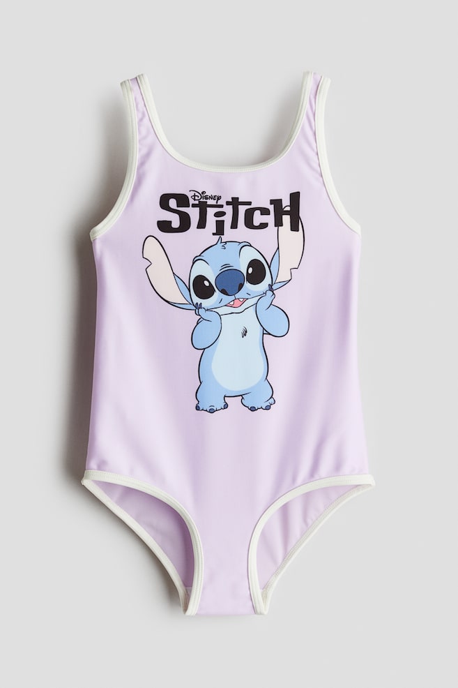 Printed Swimsuit - Light purple/Lilo & Stitch - 1