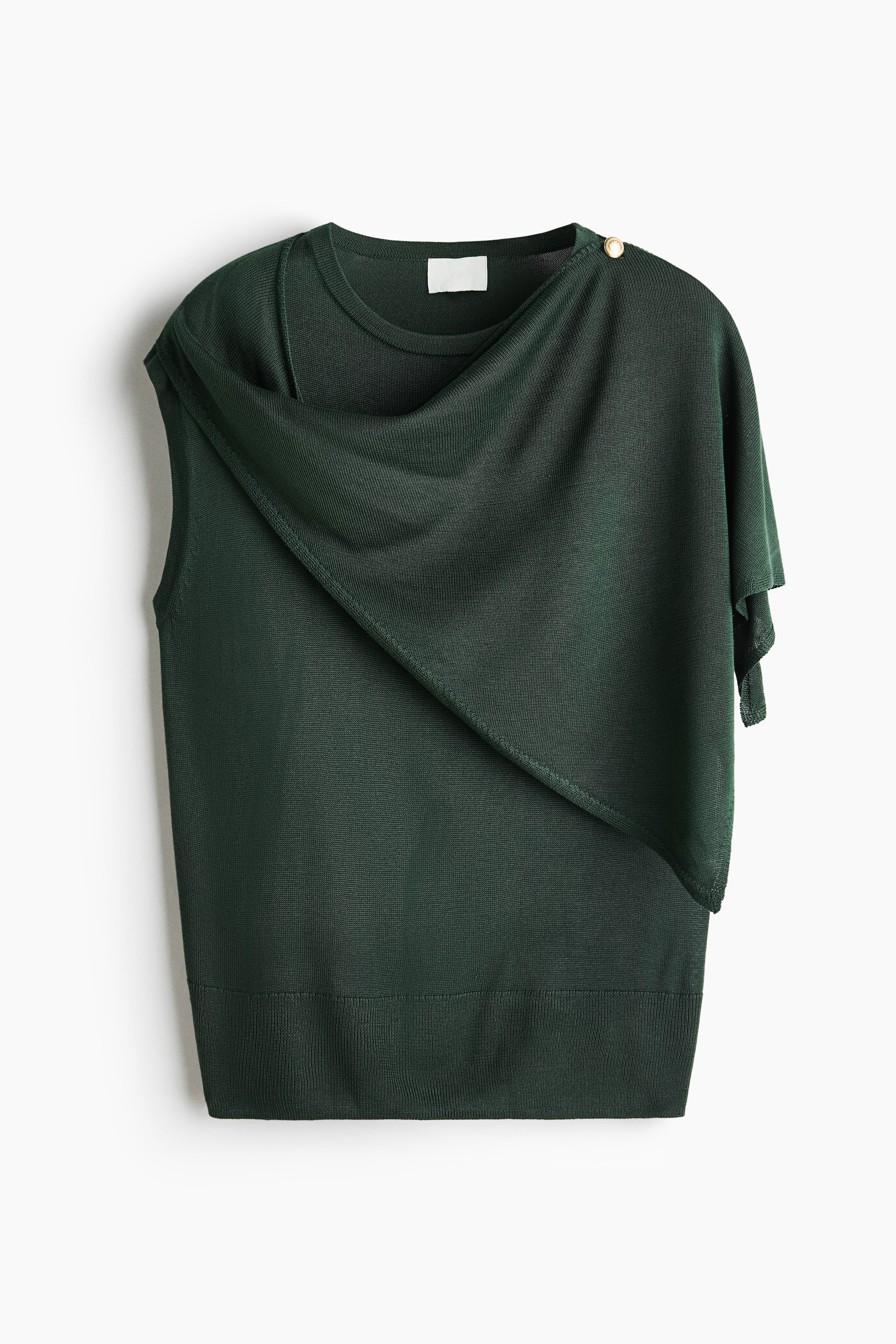 Scarf-Detail Fine-Knit Top