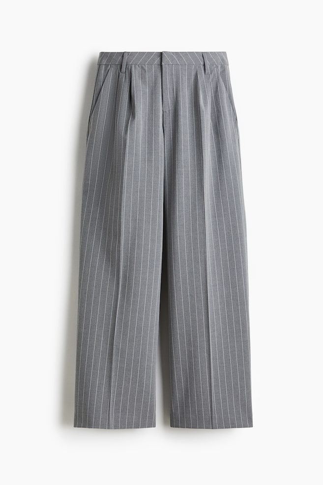 Elegante Hose mit weitem Bein - Grau/Nadelstreifen/Hellgrau/Nadelstreifen/Grau/Kariert - 1