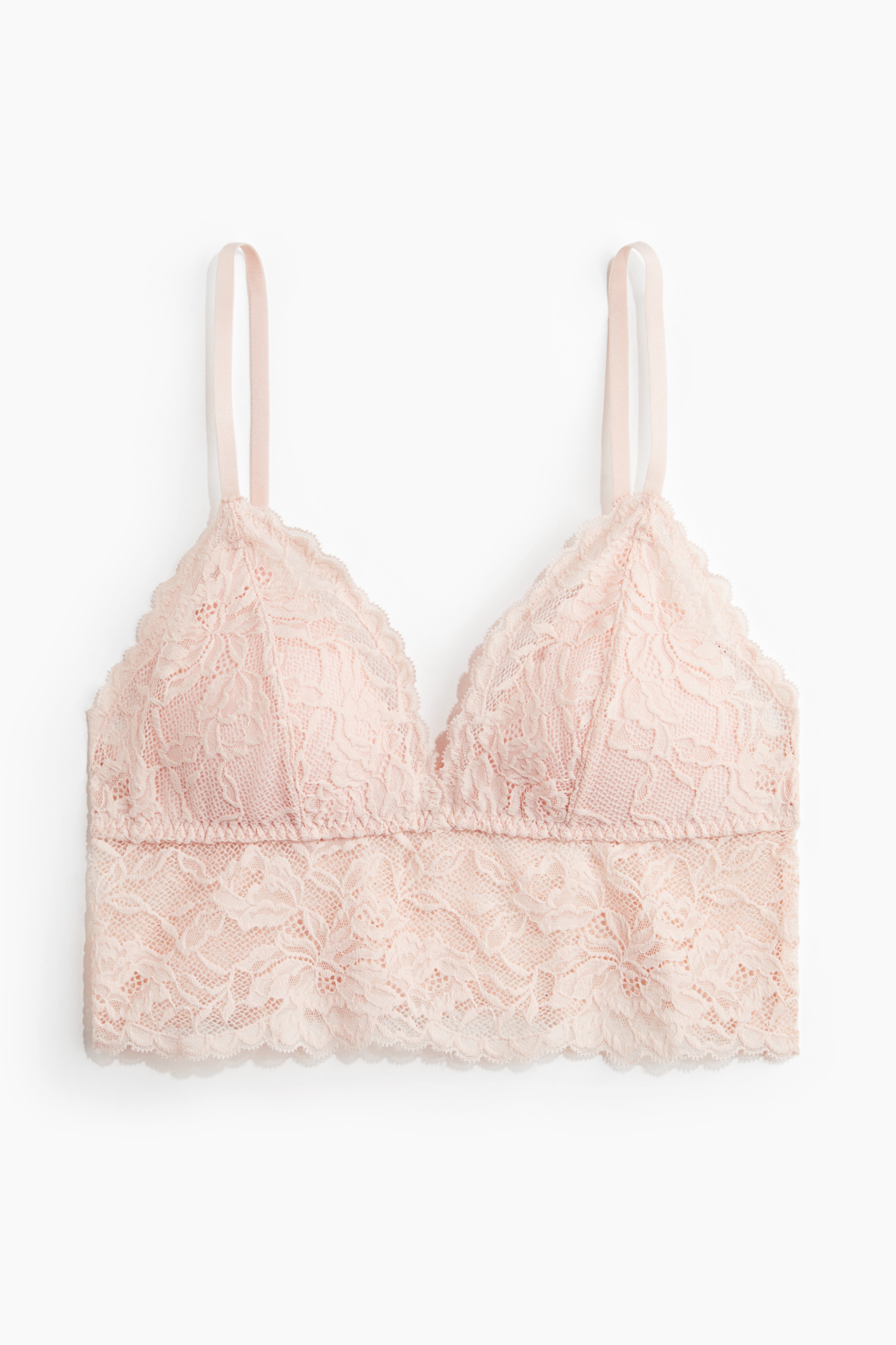 Usztywniana braletka koronkowa - Jasnoróżowy