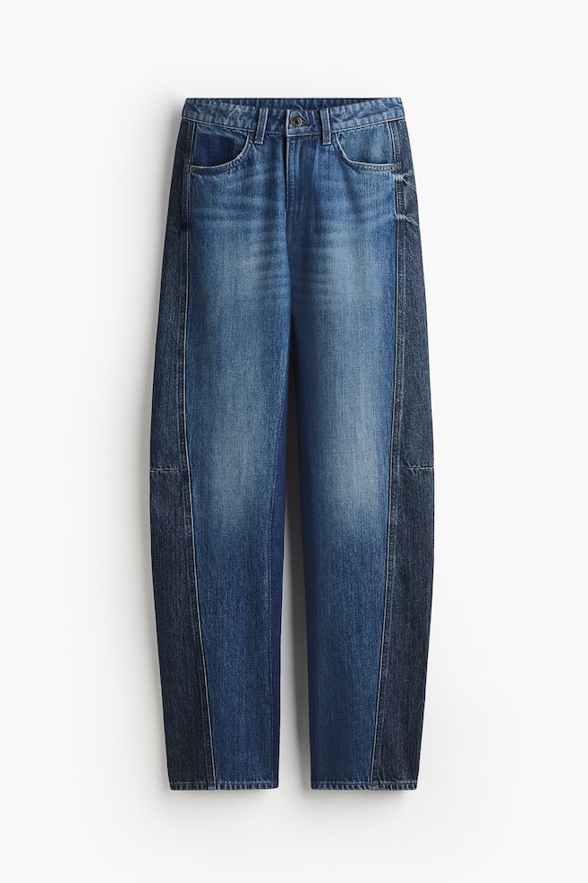 Two-Toned Wide-Leg Jeans - Denim blue - 1