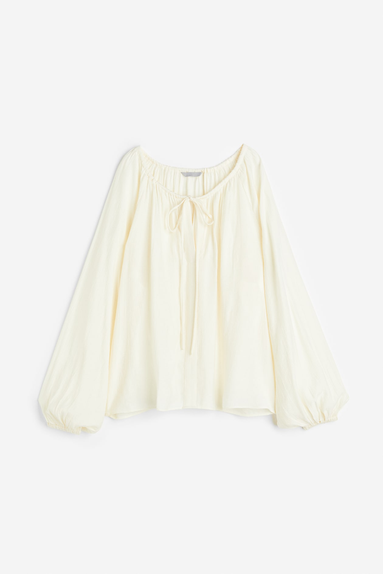 Oversized Blouse - Round Neck - Long sleeve - Cream - Ladies | H&M US