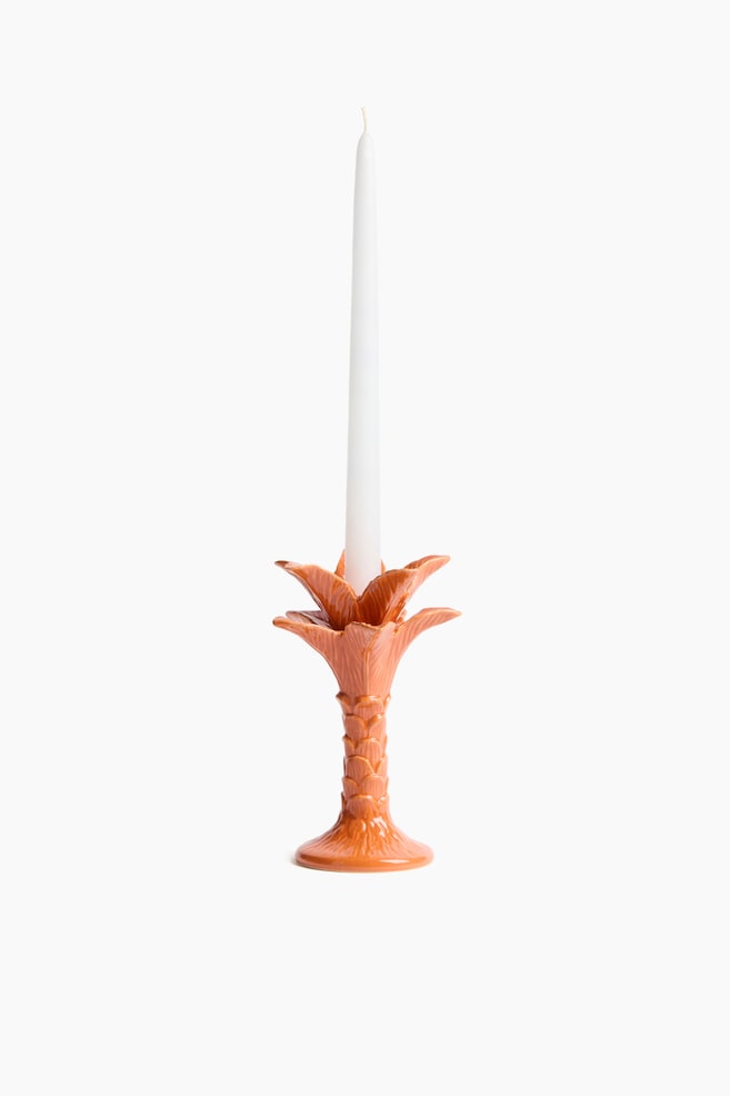Large palm tree candlestick - Orange - 1
