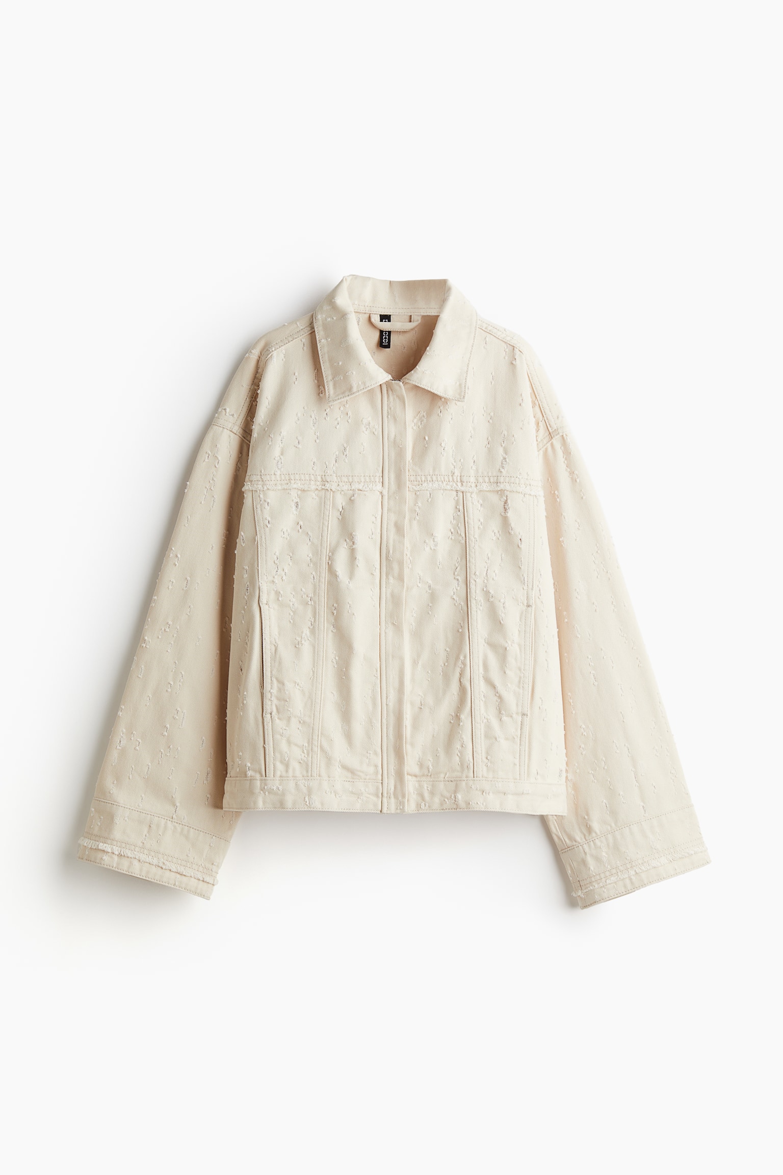 Veste-chemise en twill à effet usé - Beige clair - 2