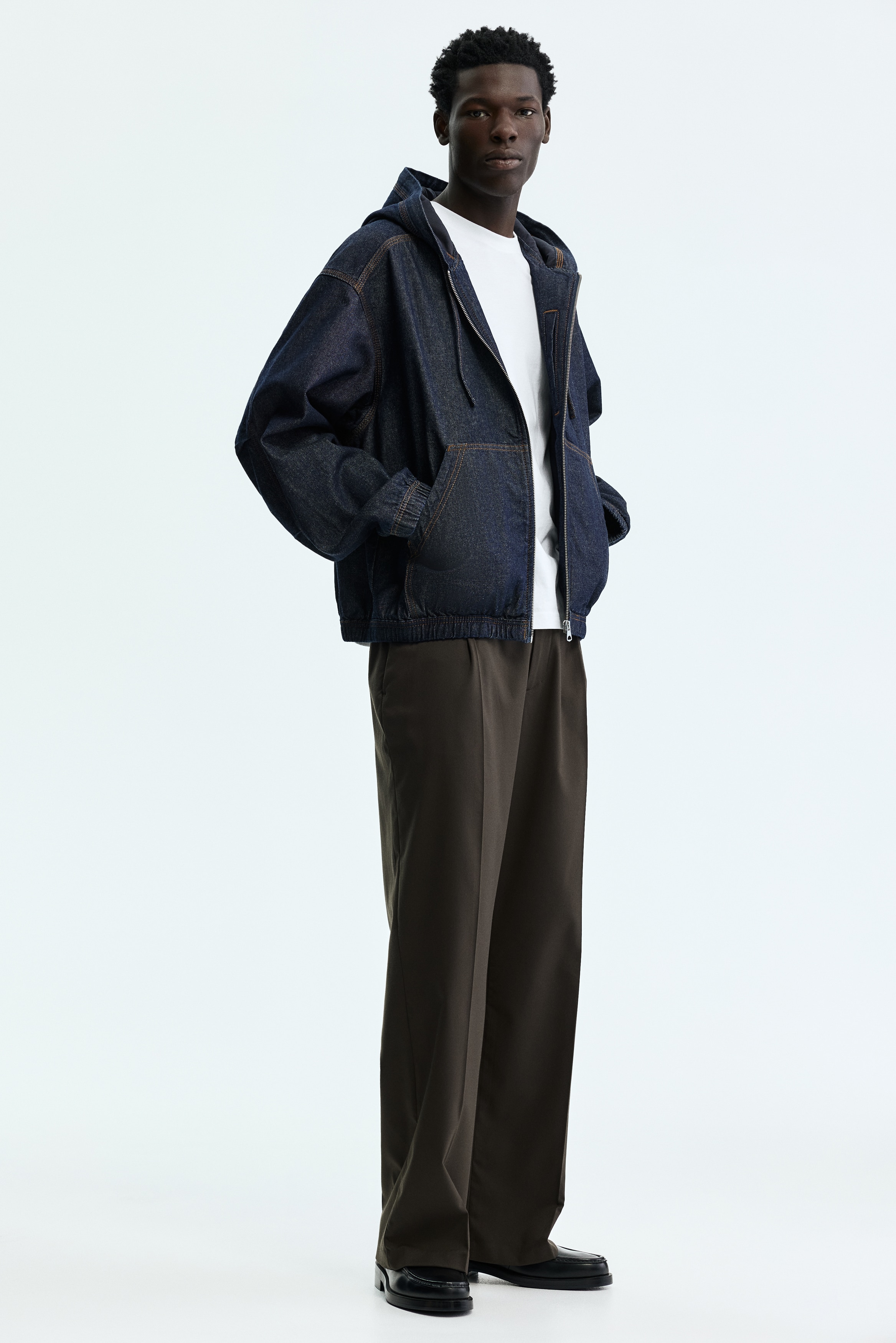 Giacca workwear con cappuccio - Blu denim scuro/Grigio scuro/Beige