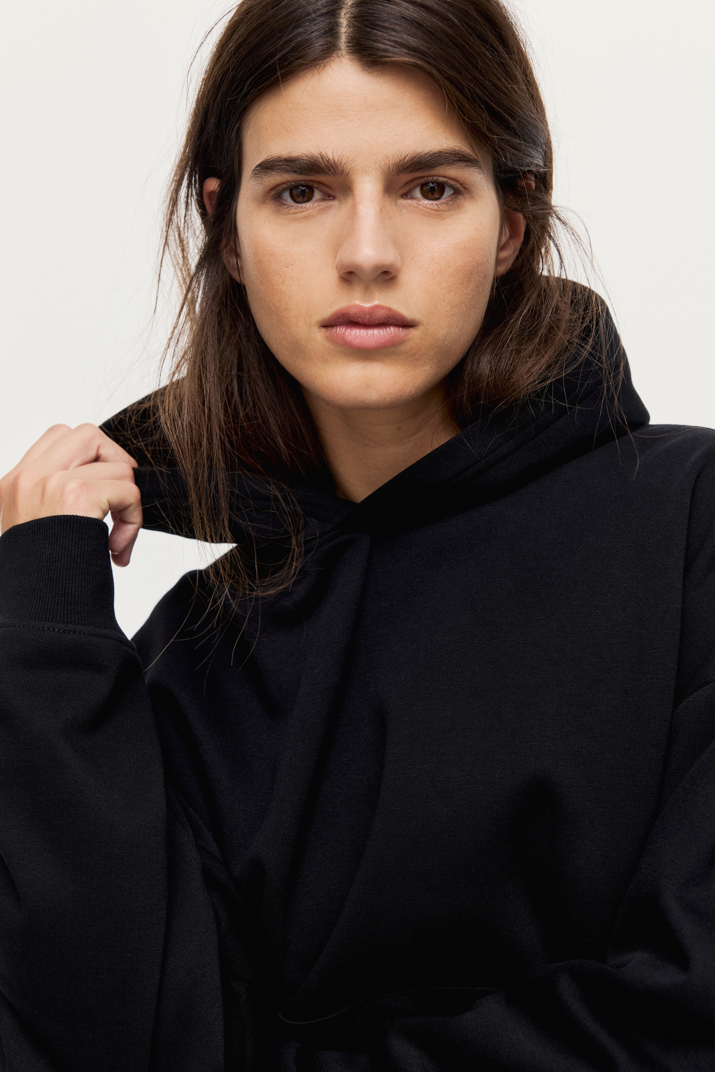 Hoodie - Noir/Gris clair chiné/Marron foncé/Light beige/Gris