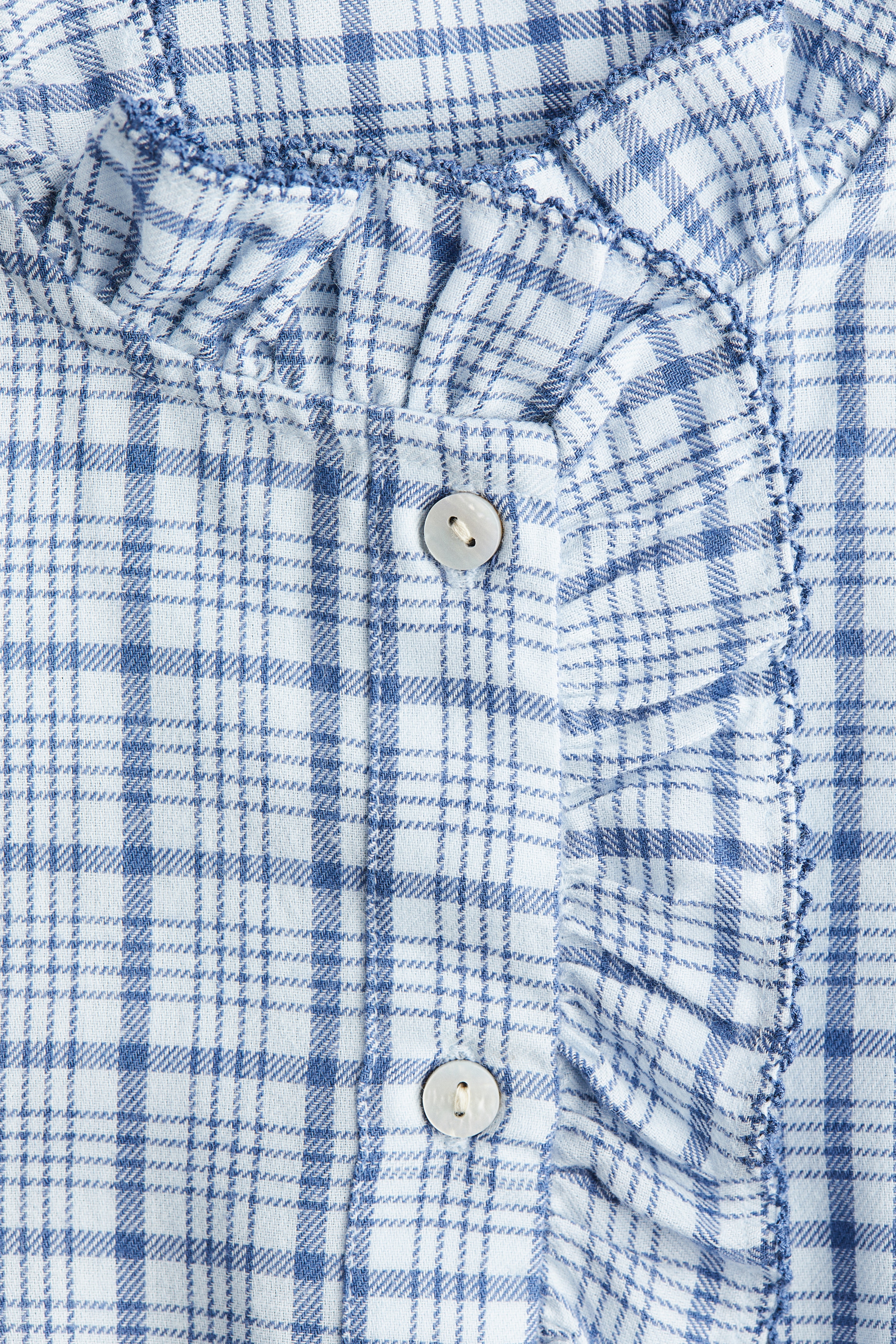Frill-collared cotton blouse