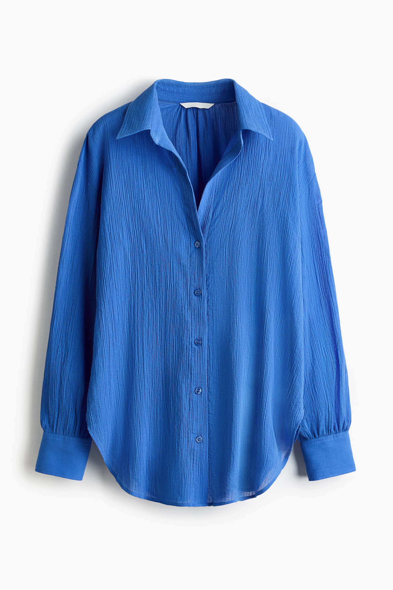 Camisa de algodón con efecto arrugado - Azul vivo/Cereza/Amarillo - 1