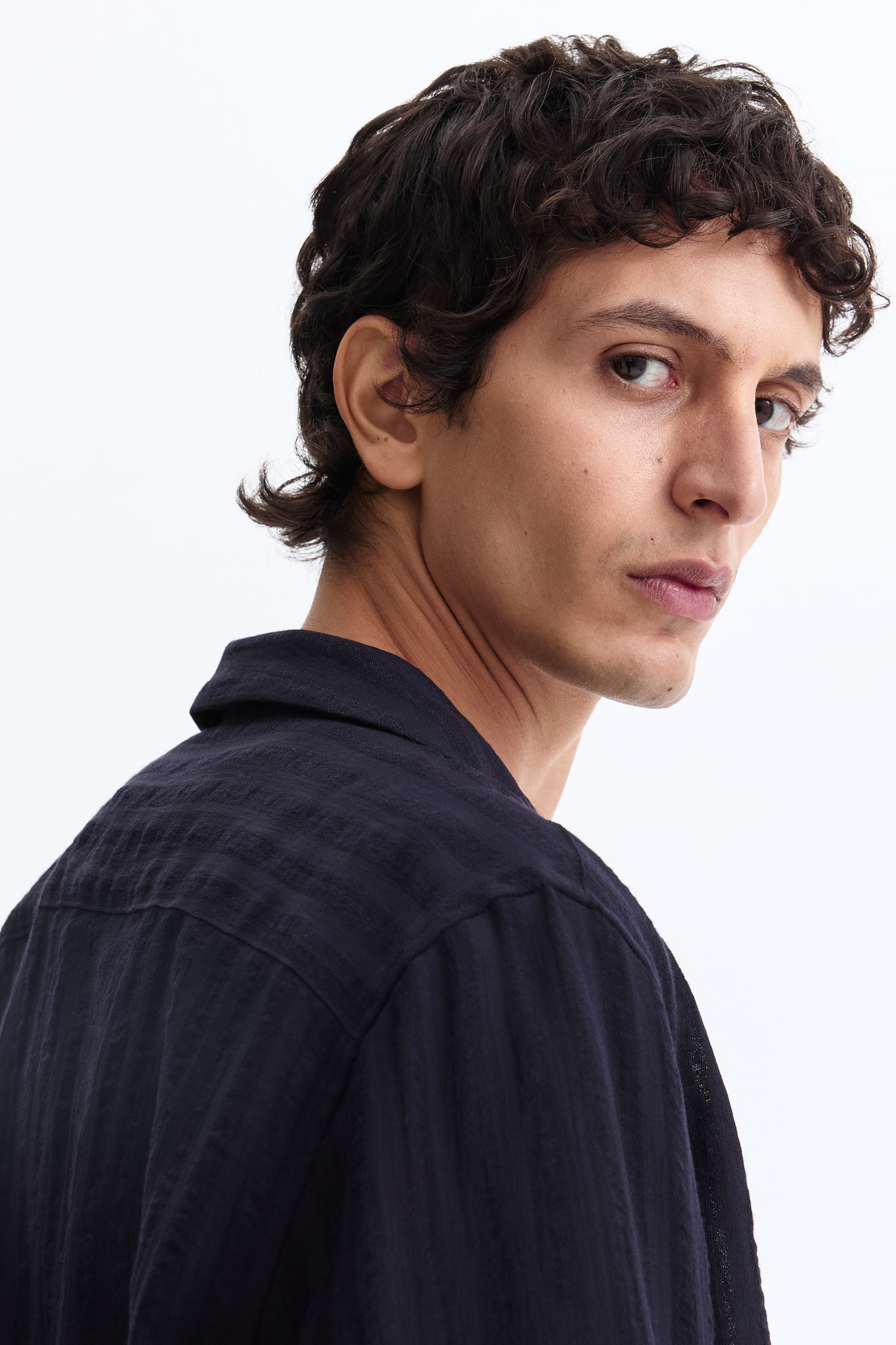 Áo sơ mi cổ hai ve dài tay Regular Fit - Màu xanh dương đậm - 5