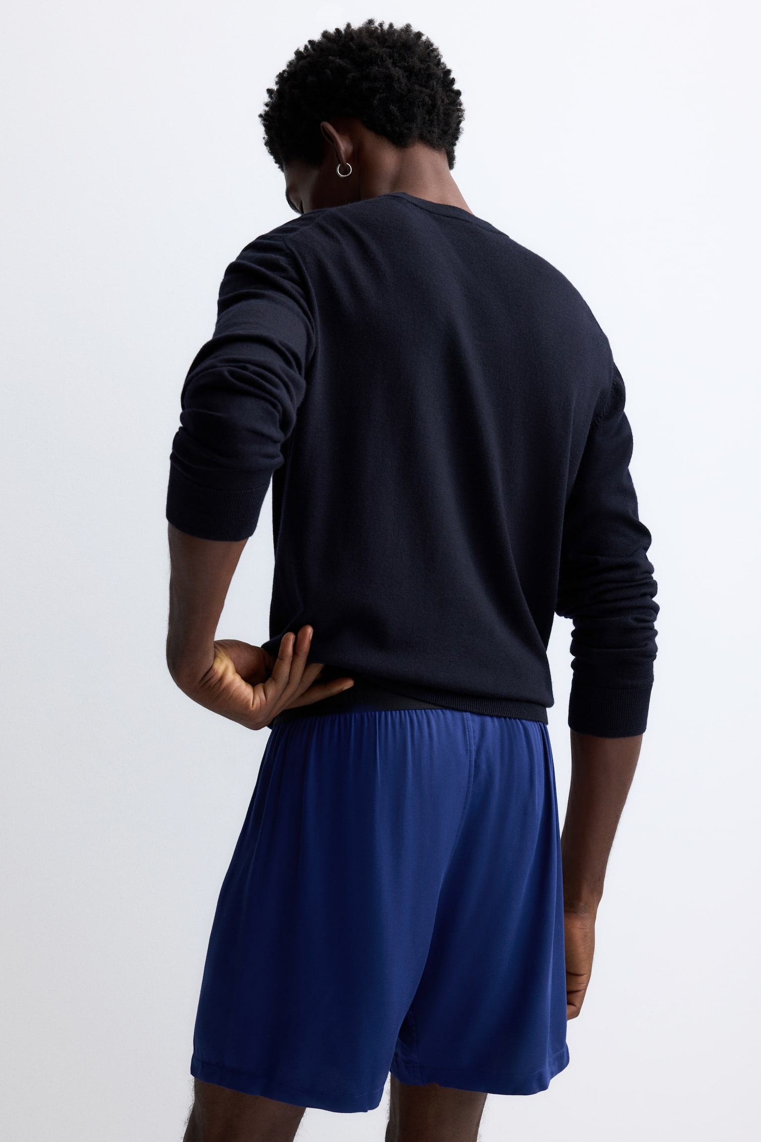 Satin boxer shorts - Dark blue/Black/Black - 4