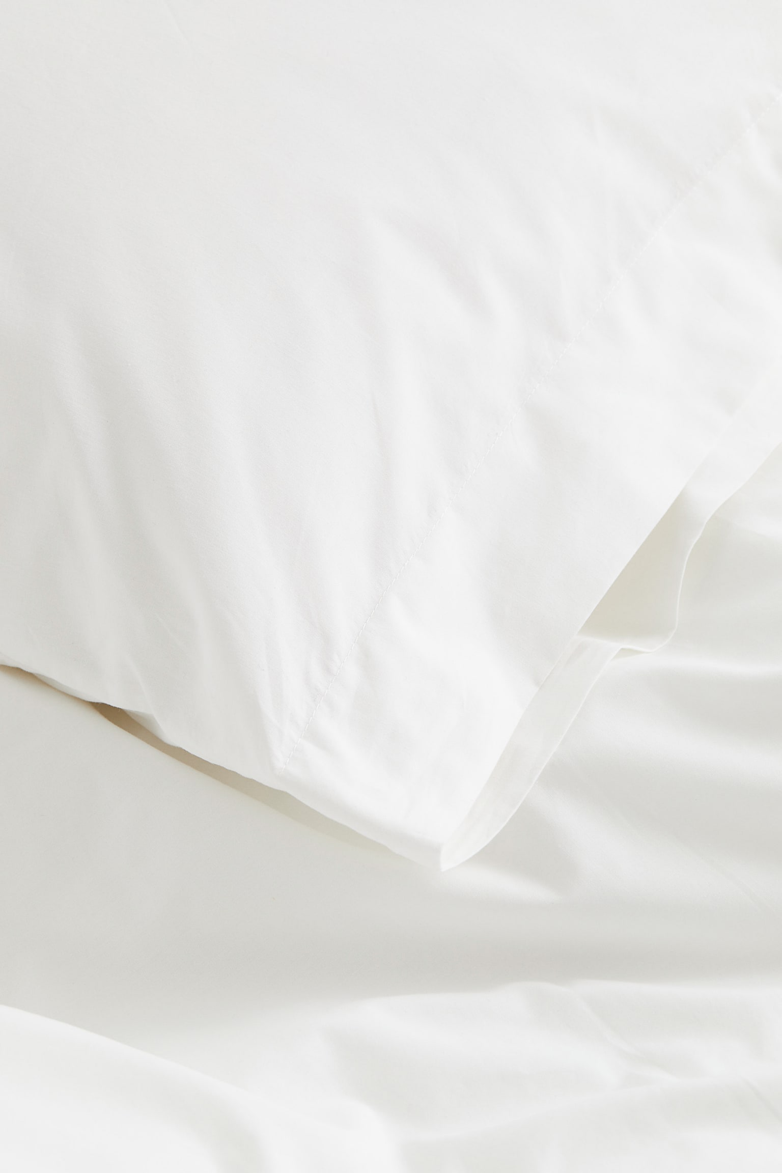 Cotton percale single duvet cover set - White - 3