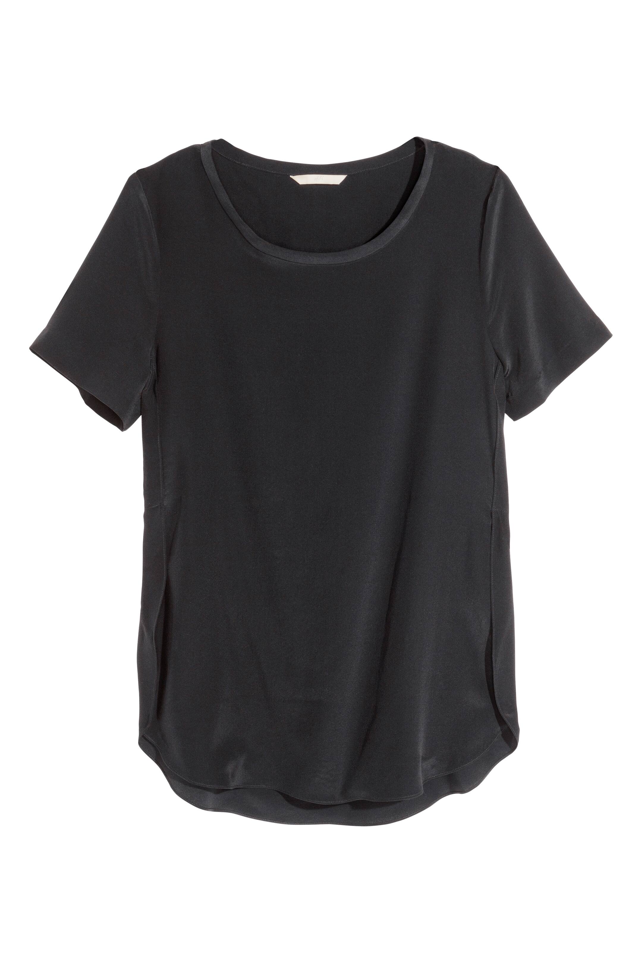 Zobacz większy obraz: Jedwabna bluzka - Czarny - ONA | H&M PL 1
