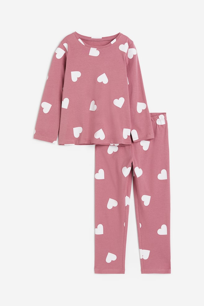 Pyjama en jersey de coton - Rose foncé/cœurs/Violet clair/licorne/Rose ancien clair/lapins - 1