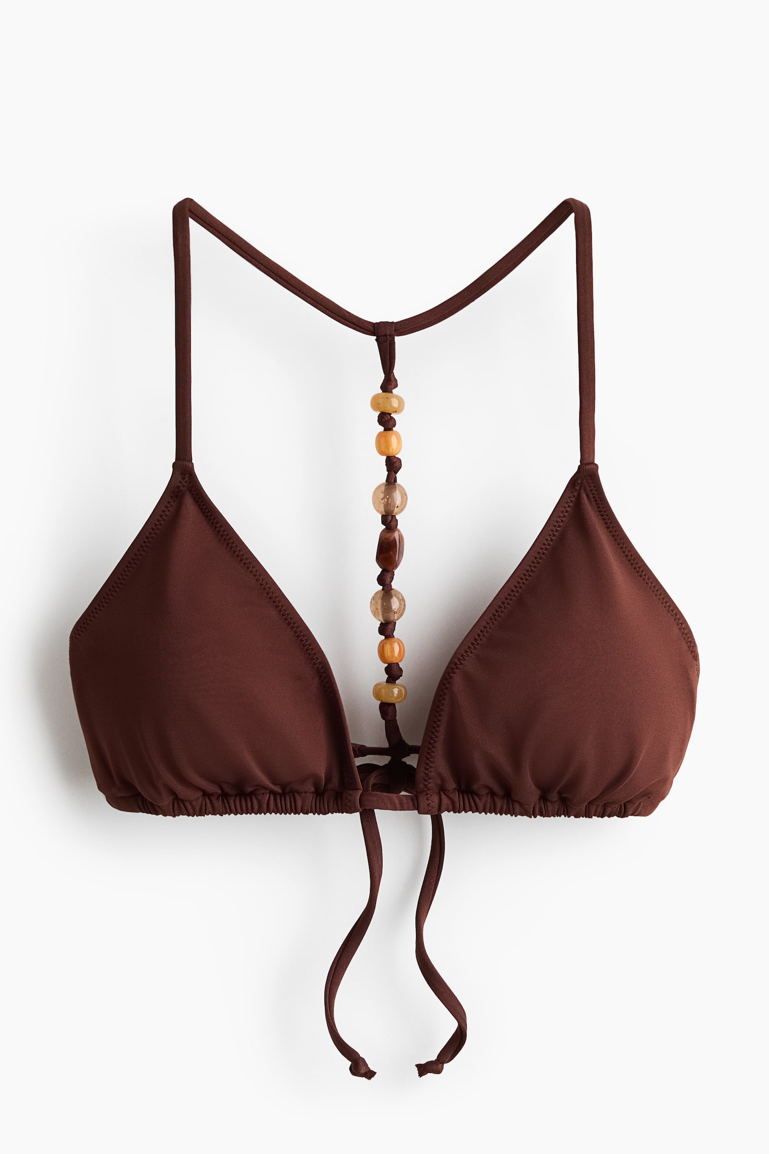 Padded triangle bikini top - Dark brown - 1