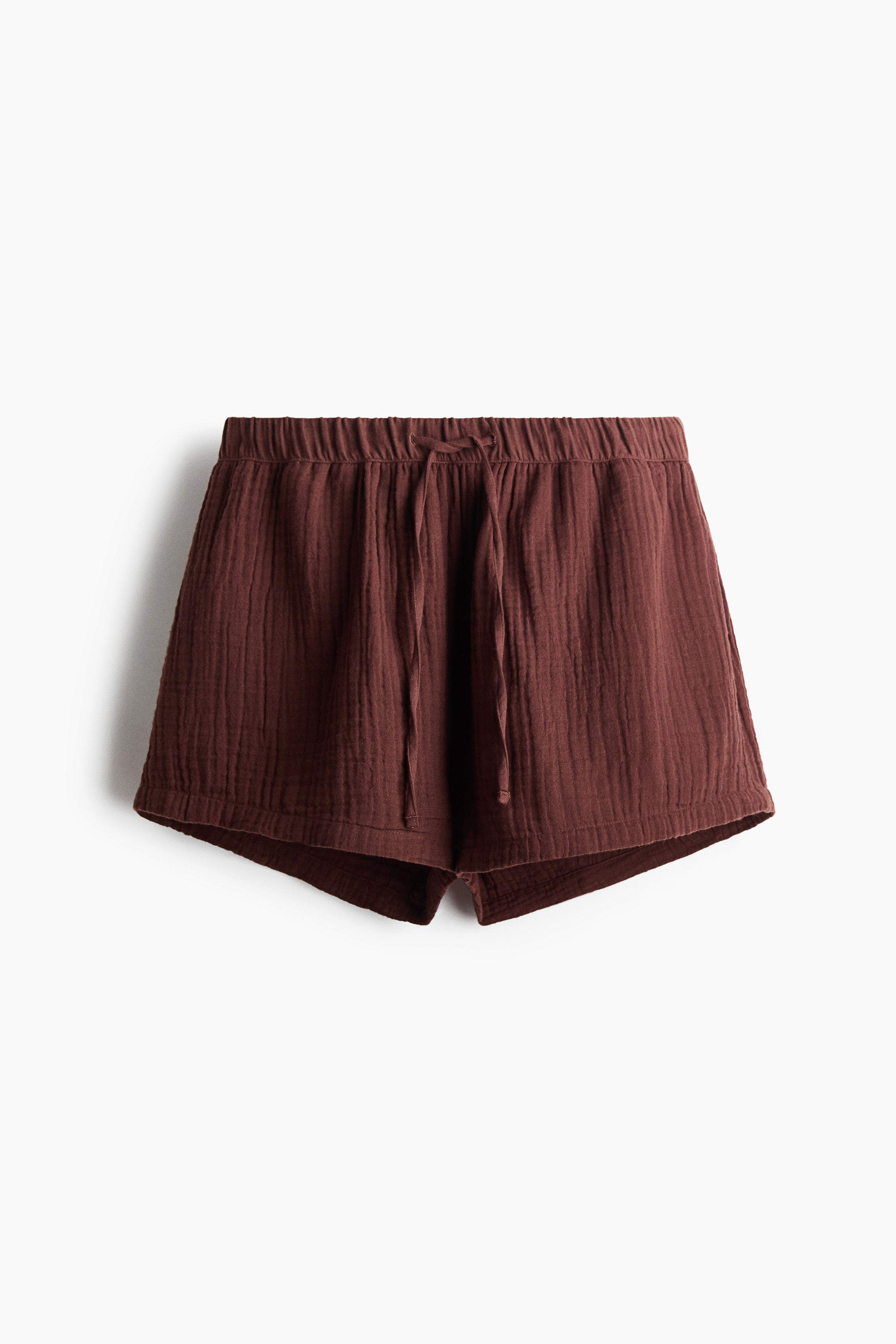 Cotton muslin beach shorts - Dark brown