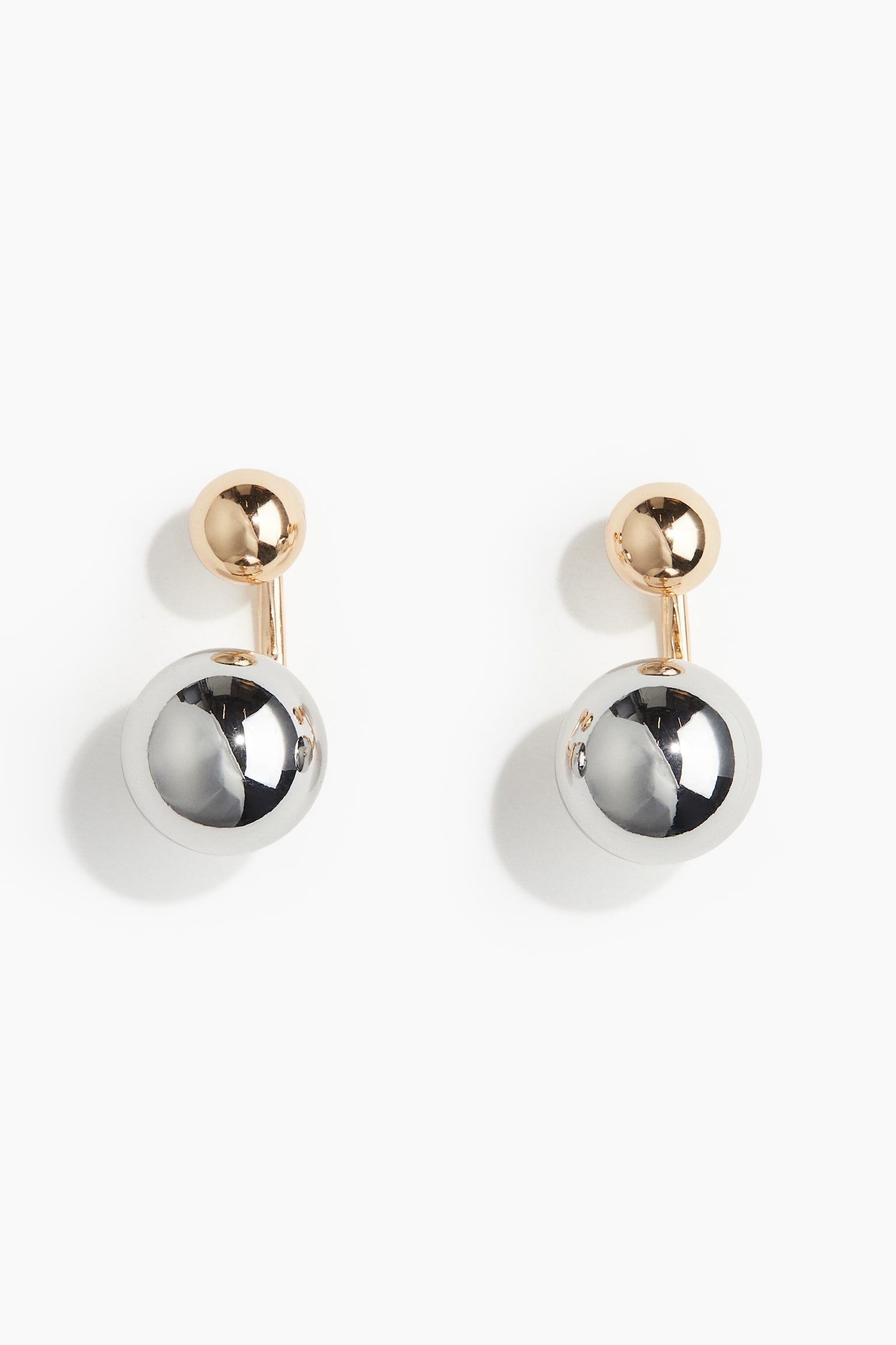 Sphere-detail front and back earrings - Silver-coloured/Gold-coloured - 5