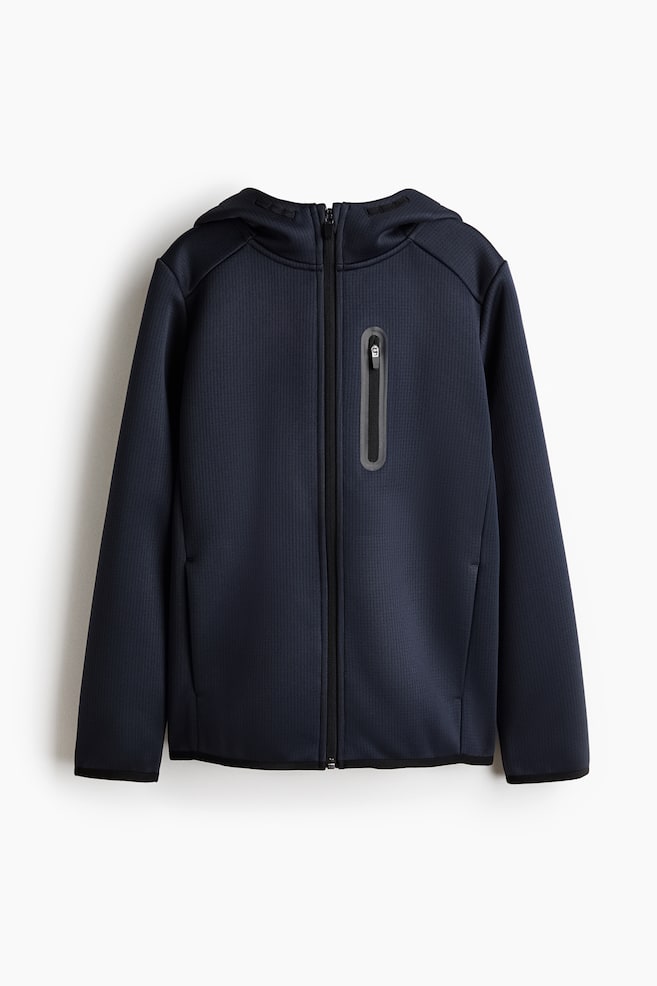 Warming zip-through hoodie with ThermoMove™ - Navy blue/Dark grey - 1